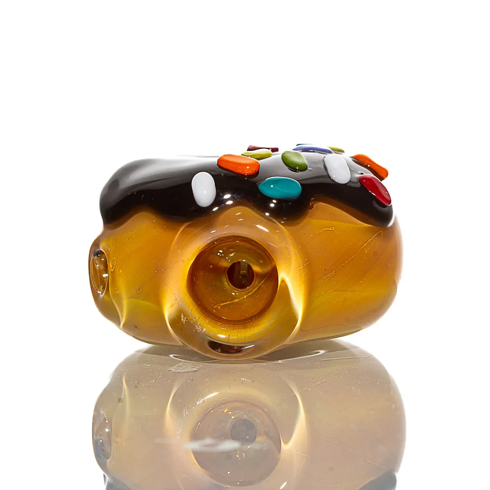 KGB Glass - Chocolate Frosted Half Sprinkle Mini Donut Dry Pipe - Image 3
