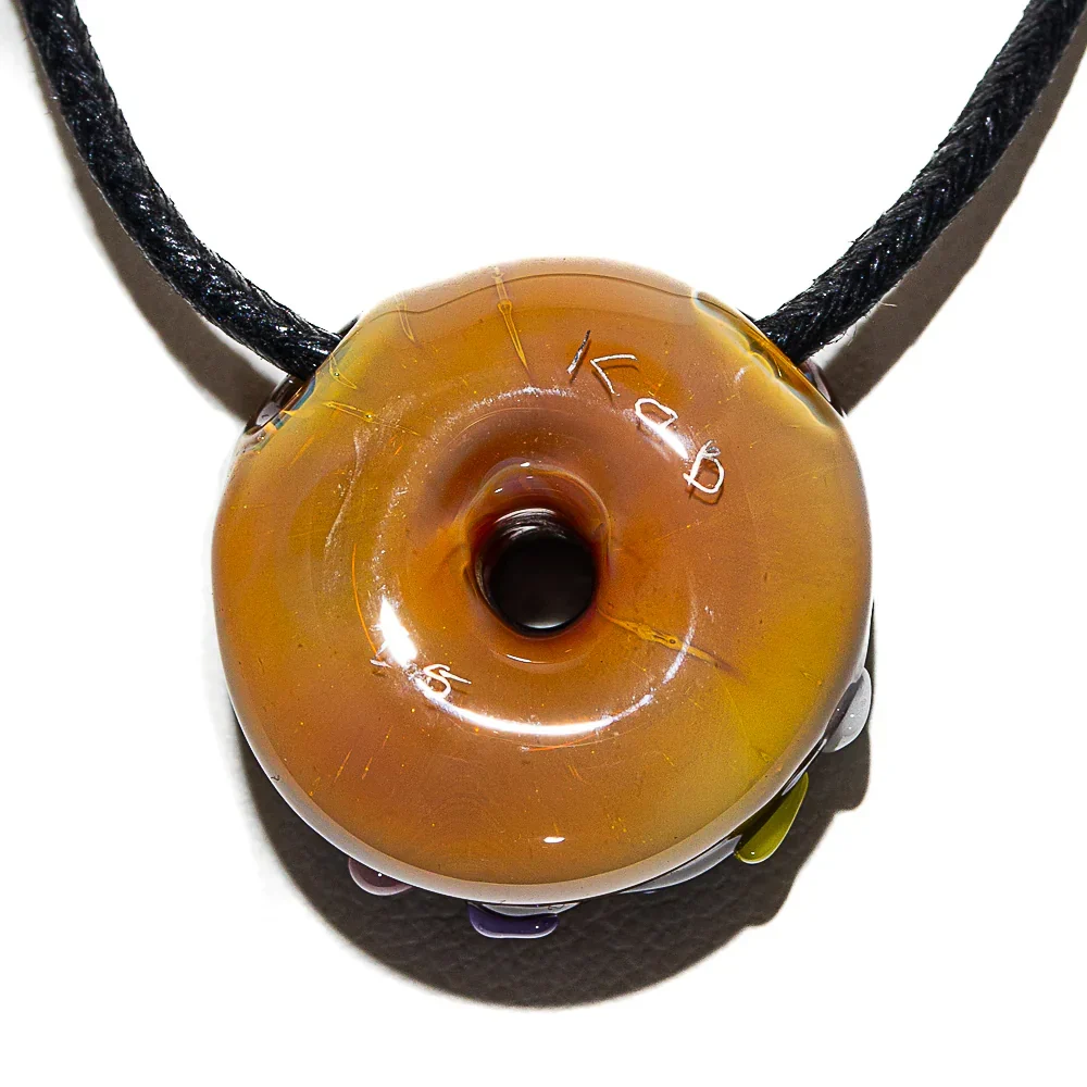 KGB Glass - Chocolate Frosted Sprinkle Micro Donut Pendant - Image 2