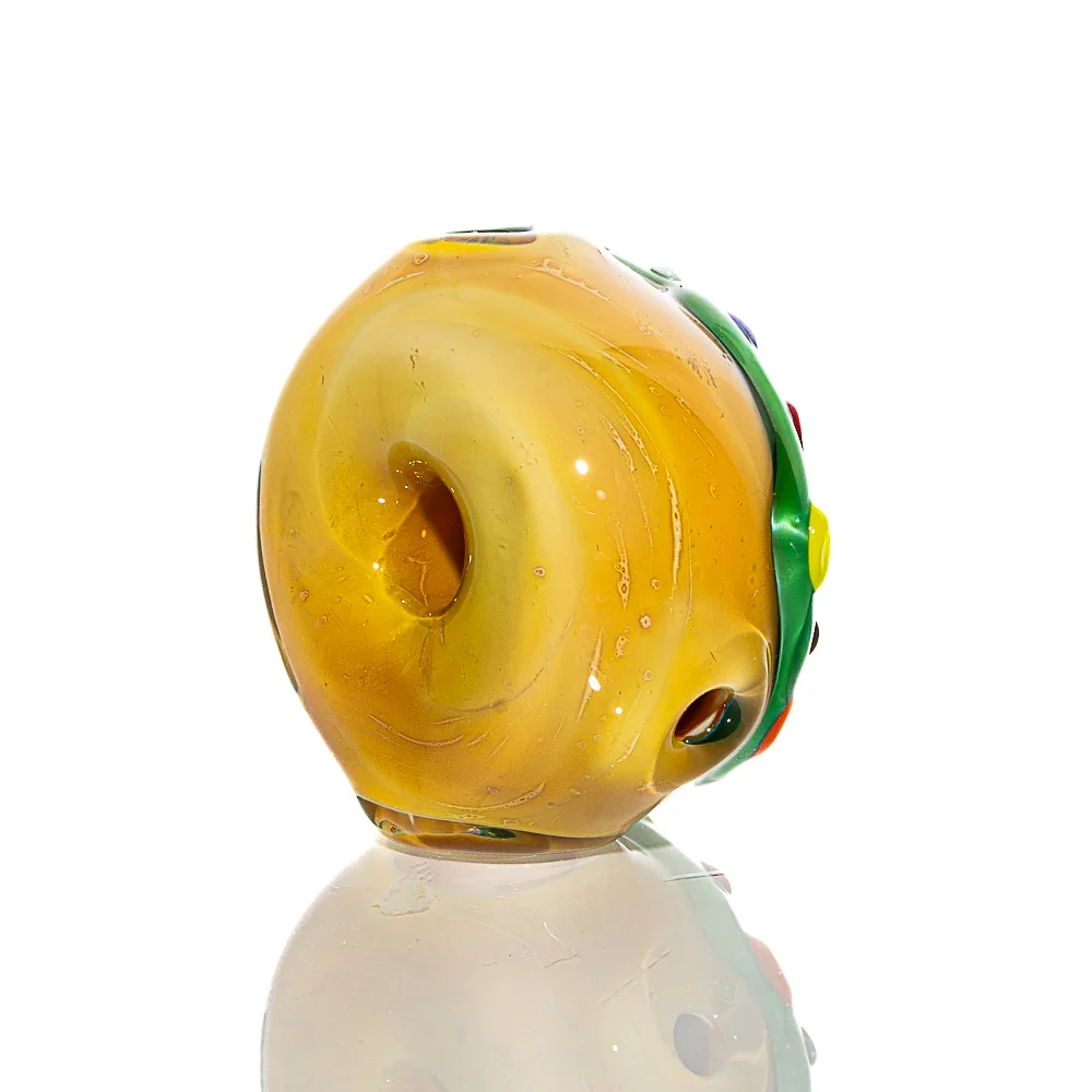 KGB Glass - Chromium Frosted Sprinkle Mini Donut Dry Pipe - Image 2