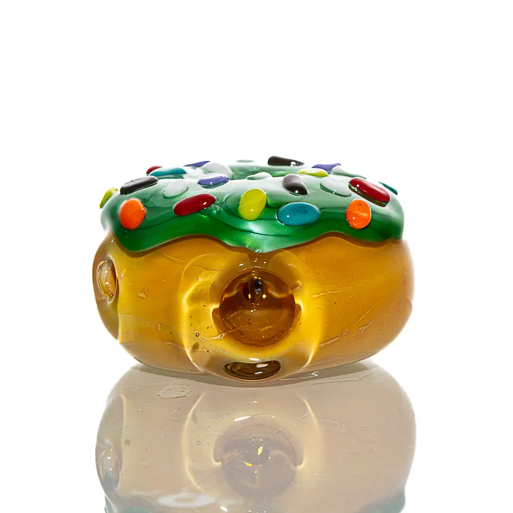 KGB Glass - Chromium Frosted Sprinkle Mini Donut Dry Pipe - Image 3