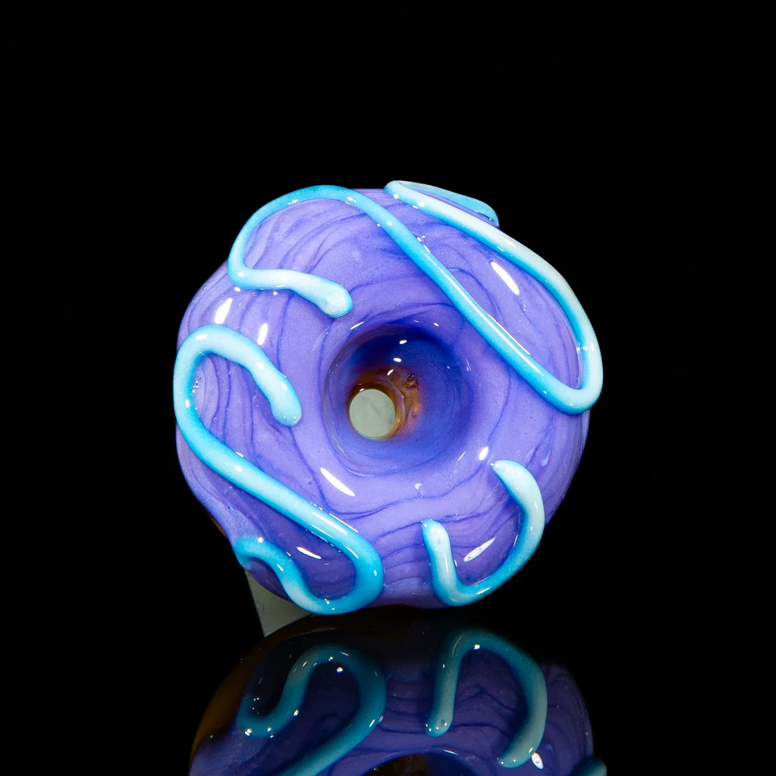 KGB Glass - Lavender & Blue Raspberry Drizzle 14mm Slide - Image 2