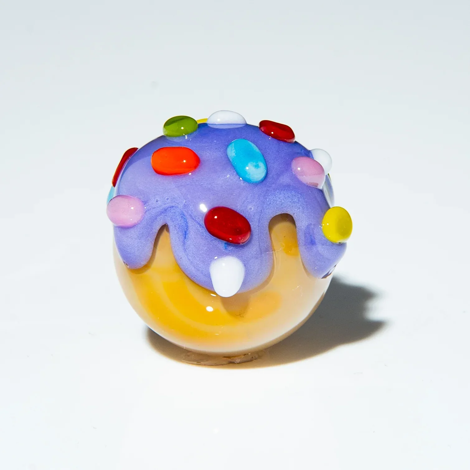 KGB Glass - Lavender & Rainbow Sprinkles 26mm Munchkin Marble - Image 2
