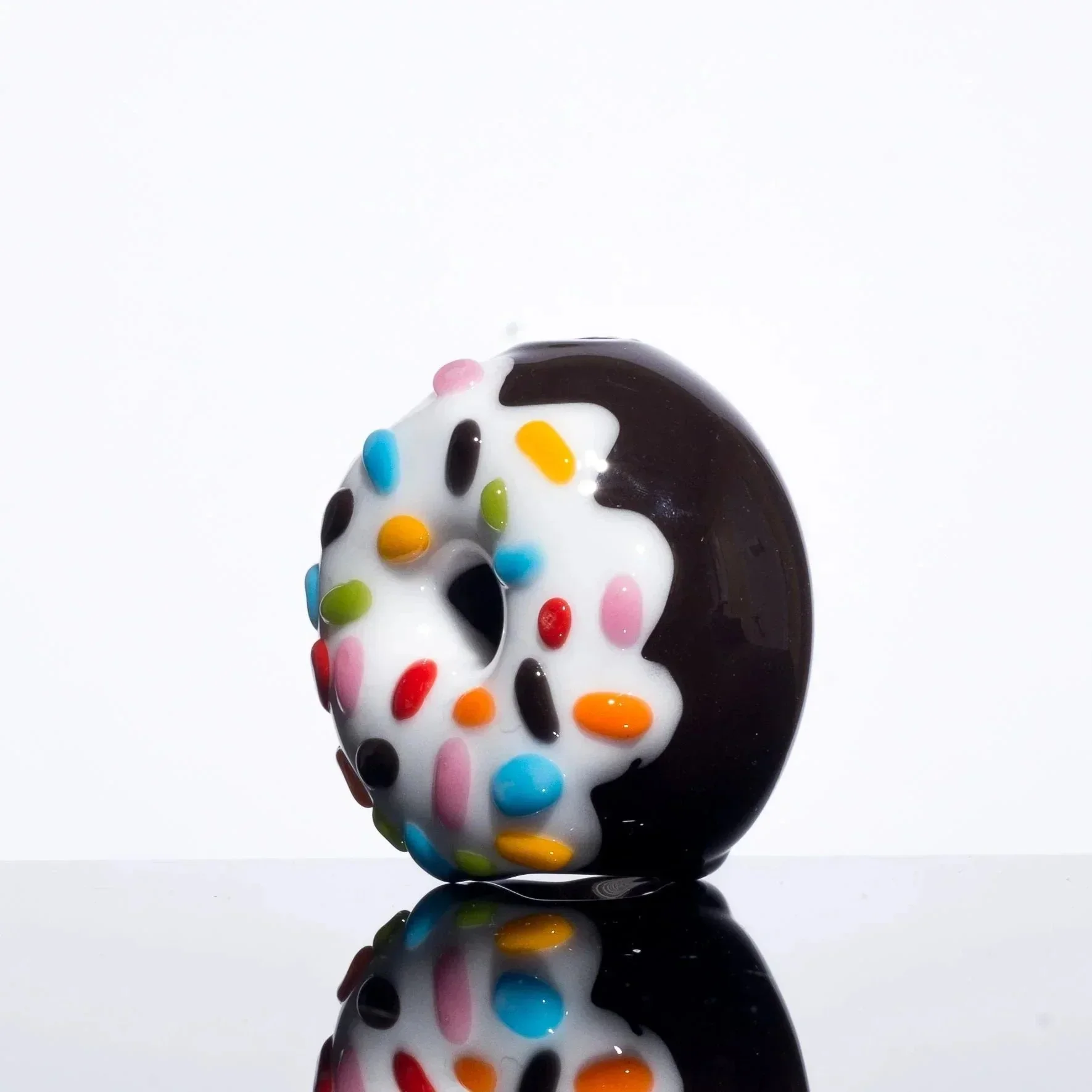 KGB Glass - Chocolate w/ Vanilla Frosted Sprinkles Mini Donut Pipe - Image 2