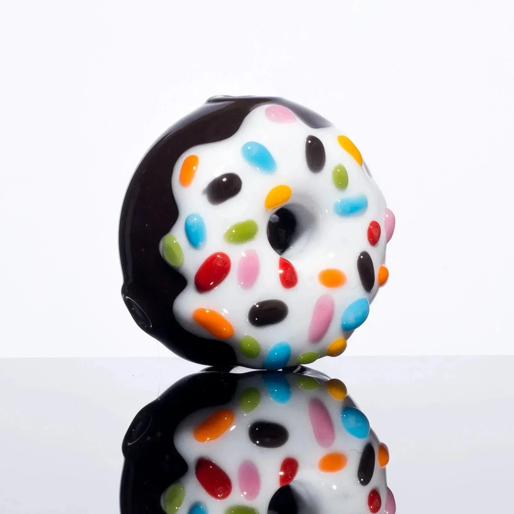 KGB Glass - Chocolate w/ Vanilla Frosted Sprinkles Mini Donut Pipe - Image 4