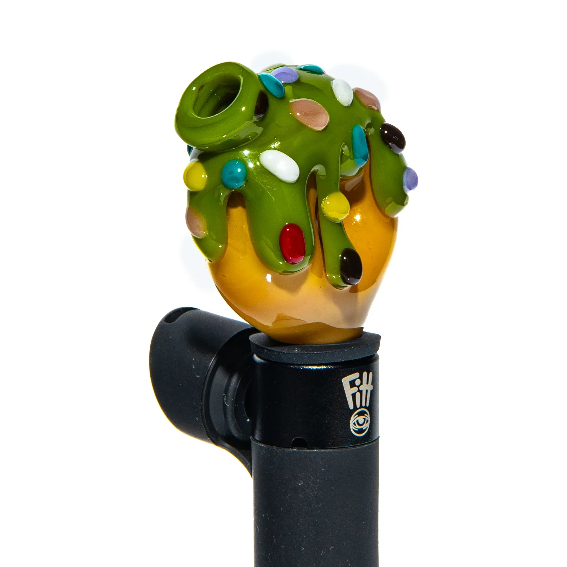 KGB Glass - Pistachio Drip & Rainbow Sprinkles Donut Pivot Mouthpiece - Image 2