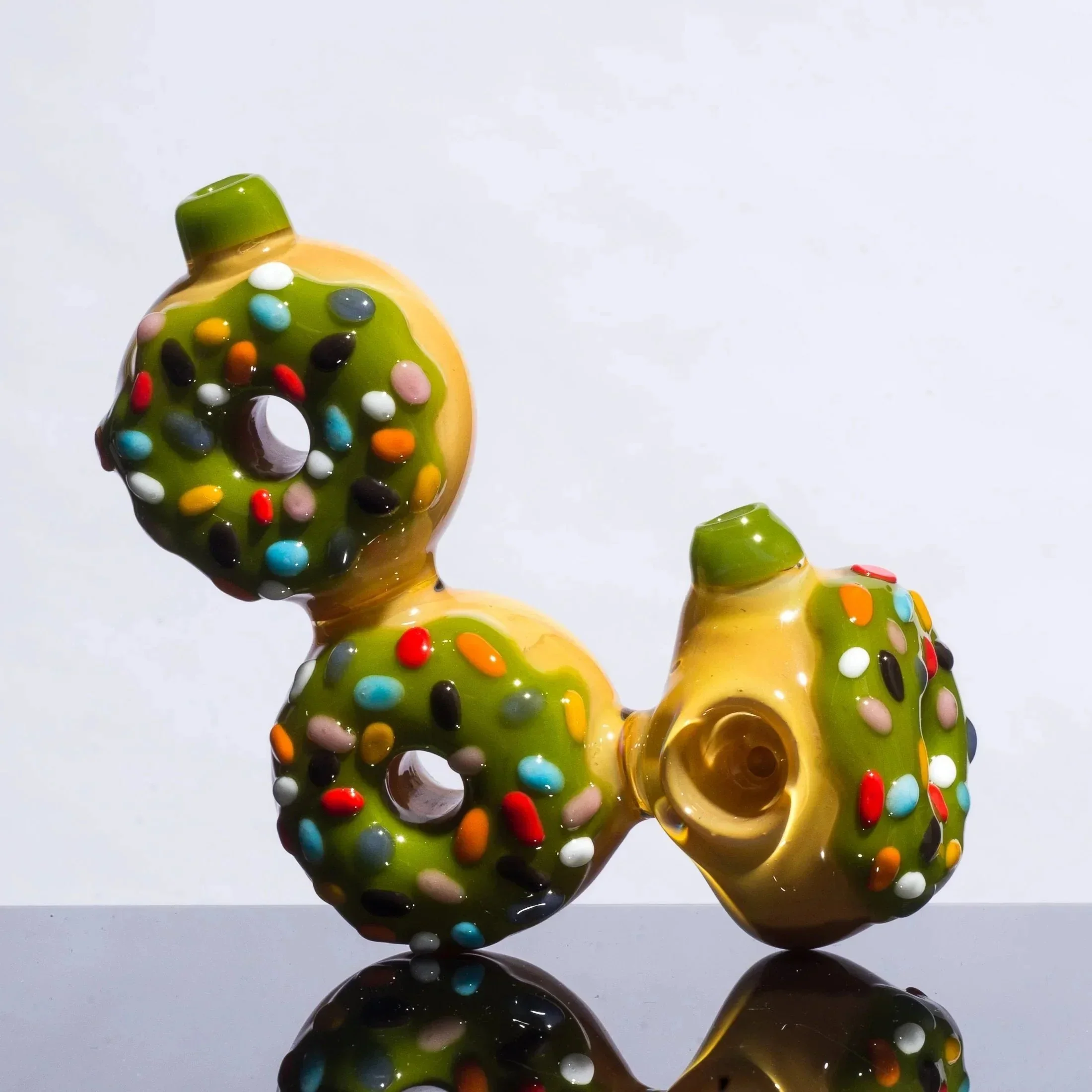 KGB Glass - Pistachio Frosted Sprinkles Donut Cluster - Image 13