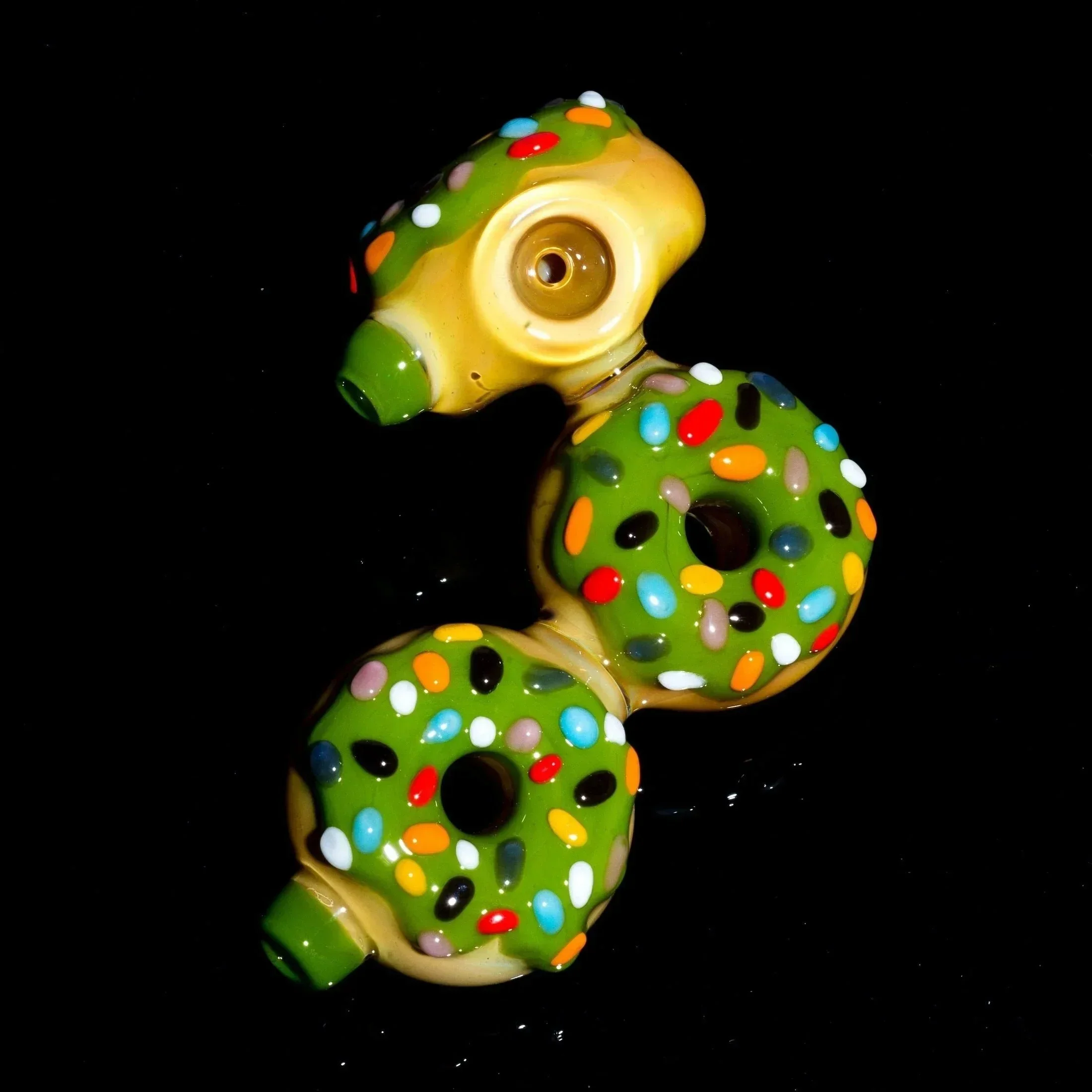 KGB Glass - Pistachio Frosted Sprinkles Donut Cluster - Image 2