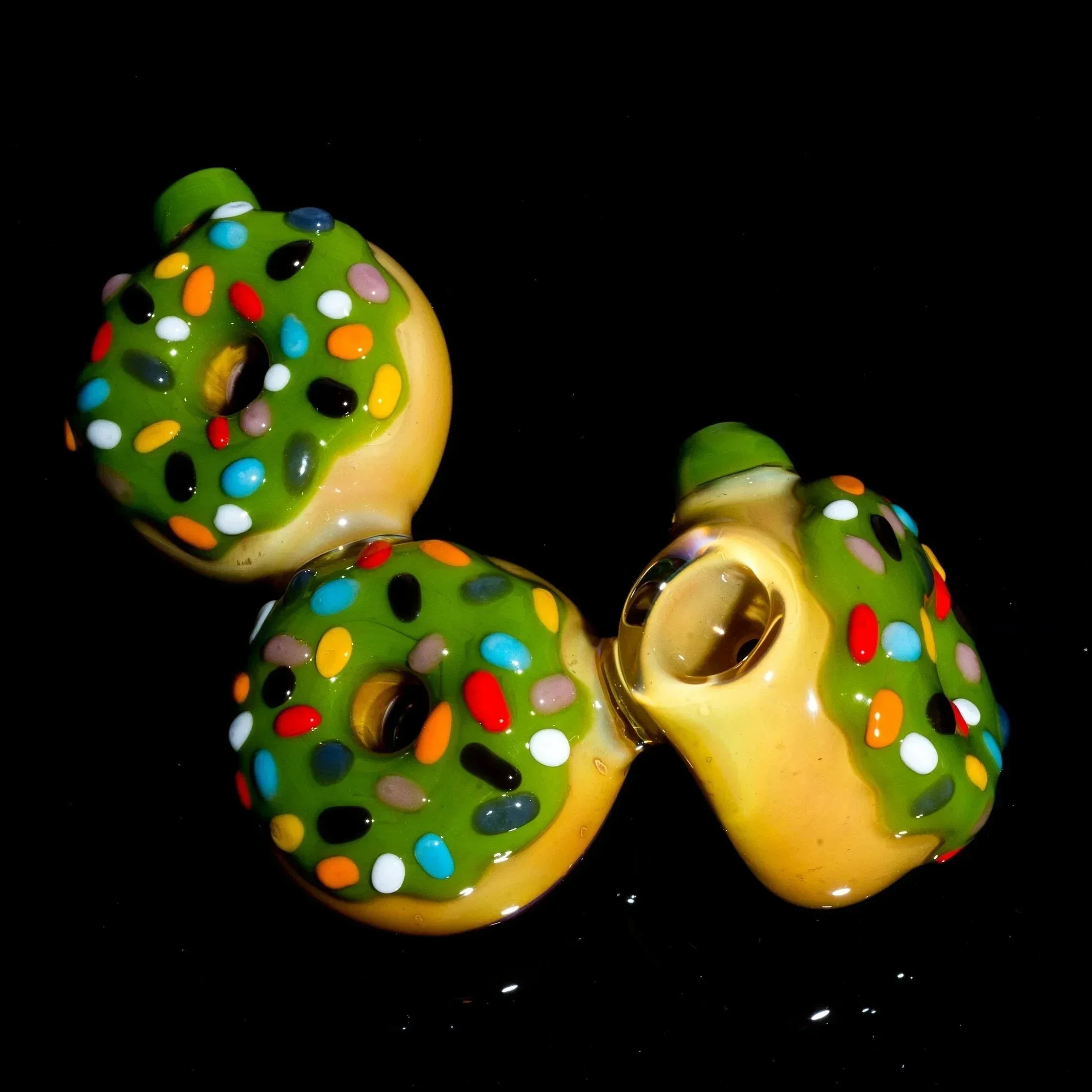 KGB Glass - Pistachio Frosted Sprinkles Donut Cluster - Image 3