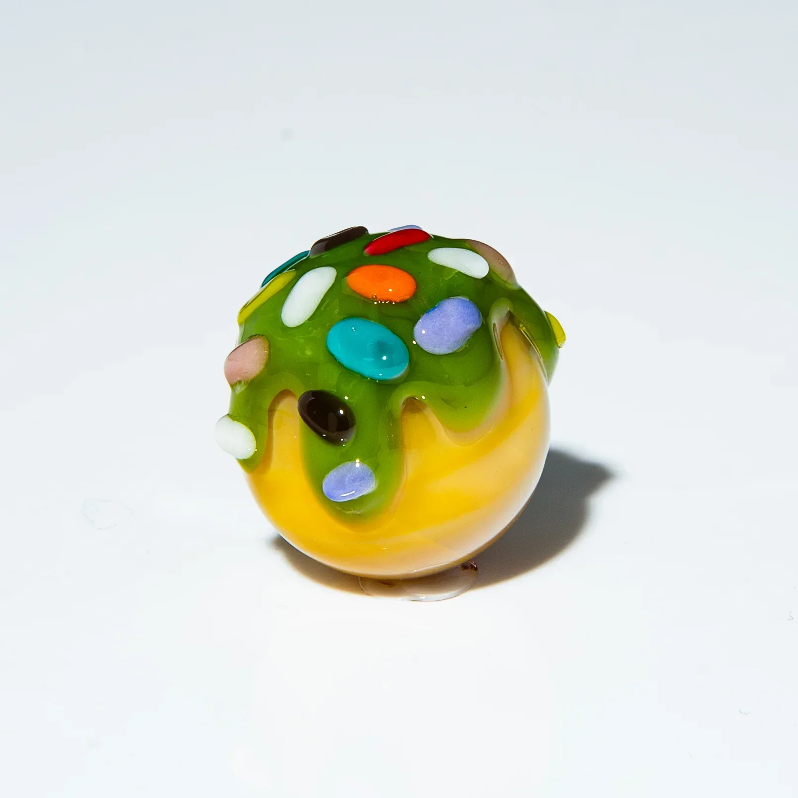 KGB Glass - Pistachio & Rainbow Sprinkles 25mm Munchkin Marble - Image 2