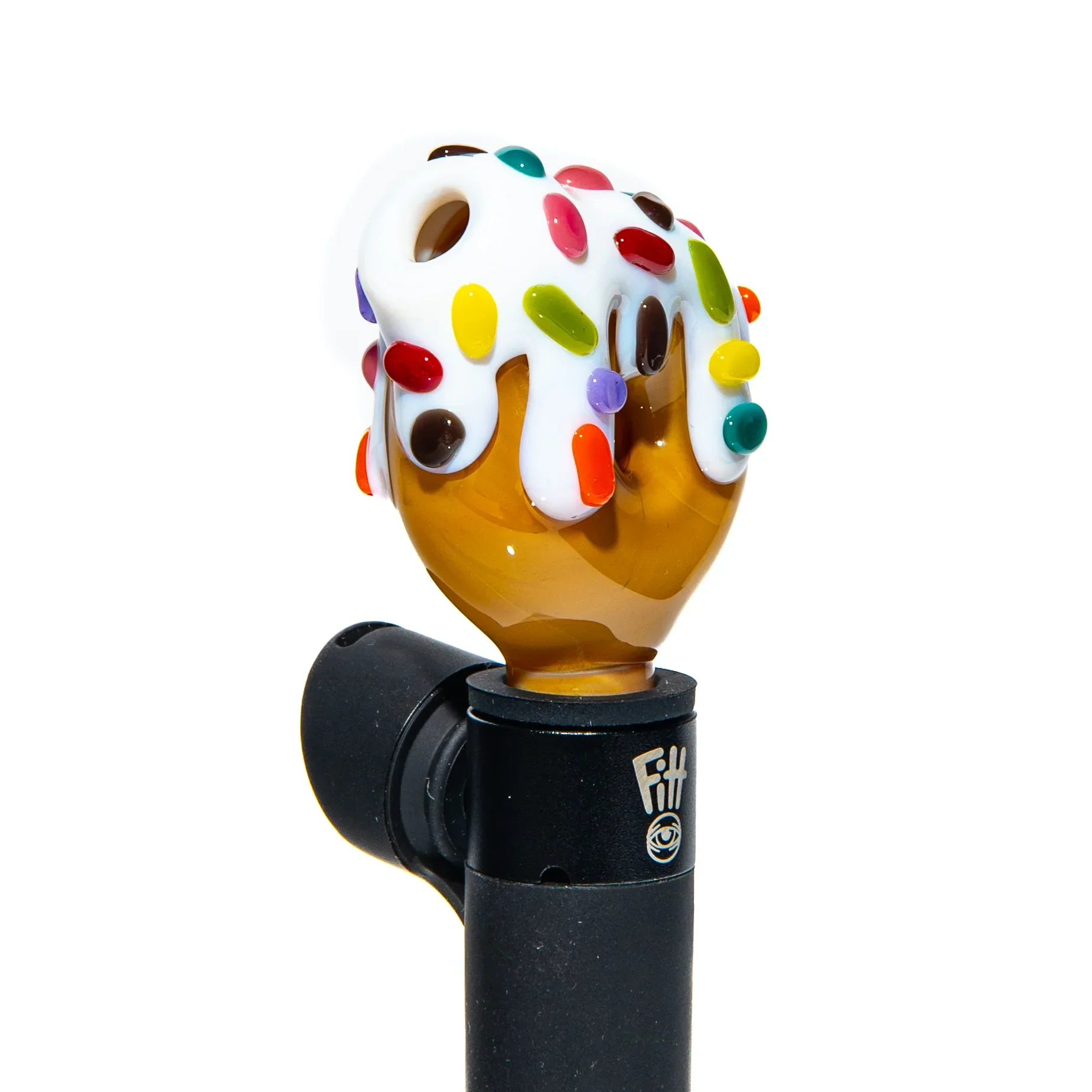 KGB Glass - Vanilla Drip & Rainbow Sprinkles Donut Pivot Mouthpiece - Image 2