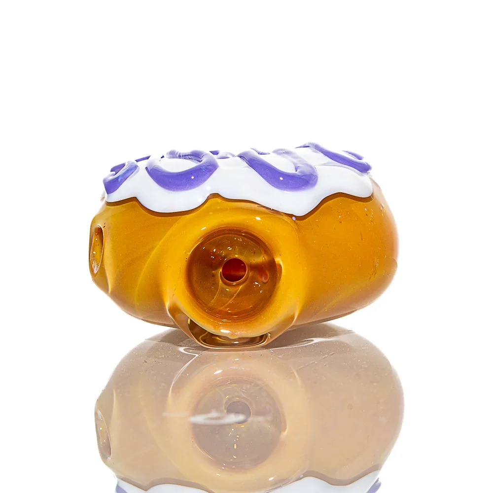 KGB Glass - Vanilla Frosted Lavender Drizzle Mini Donut Dry Pipe - Image 3