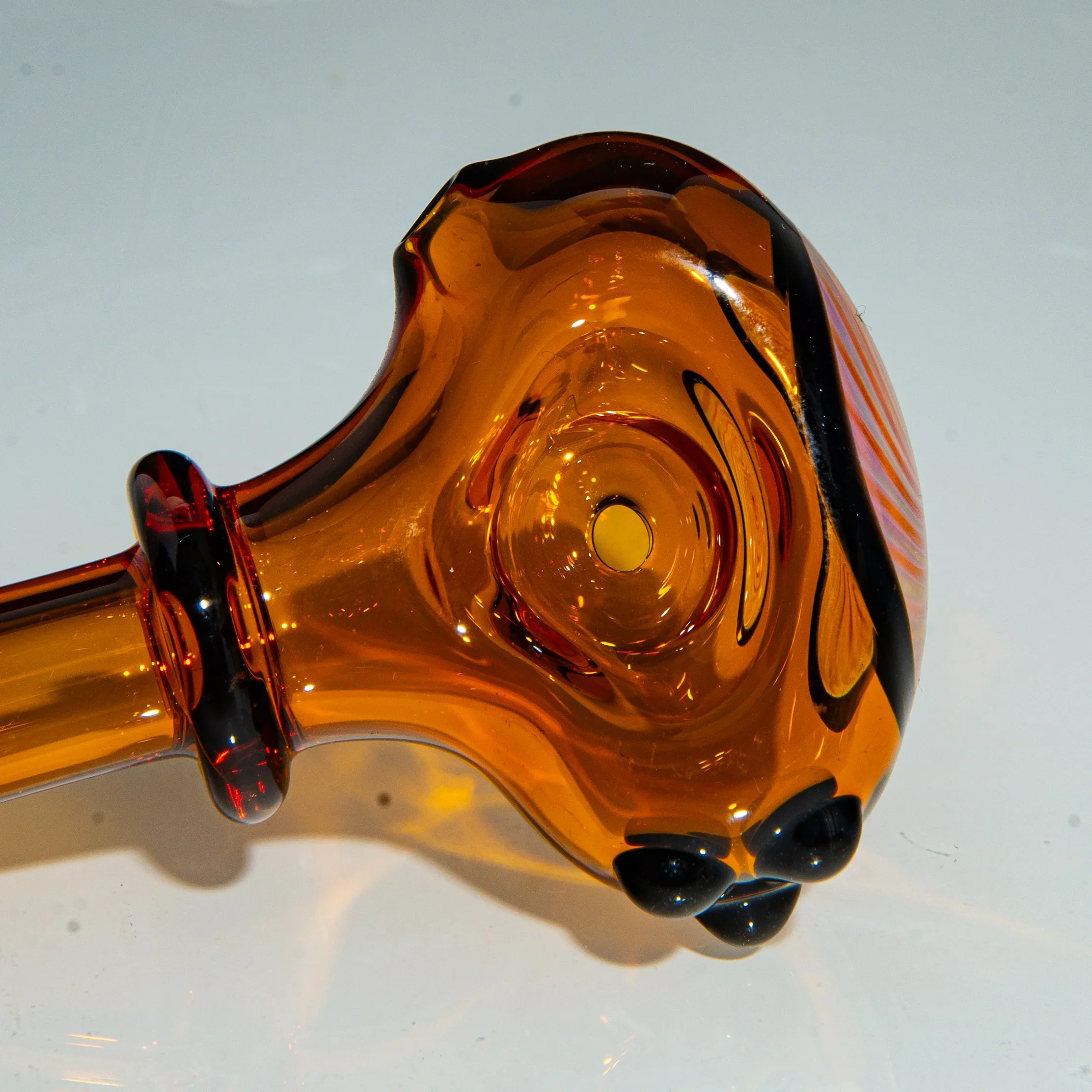 Kyle White Glass - Amber & Black Dot Portal Spoon - Image 3