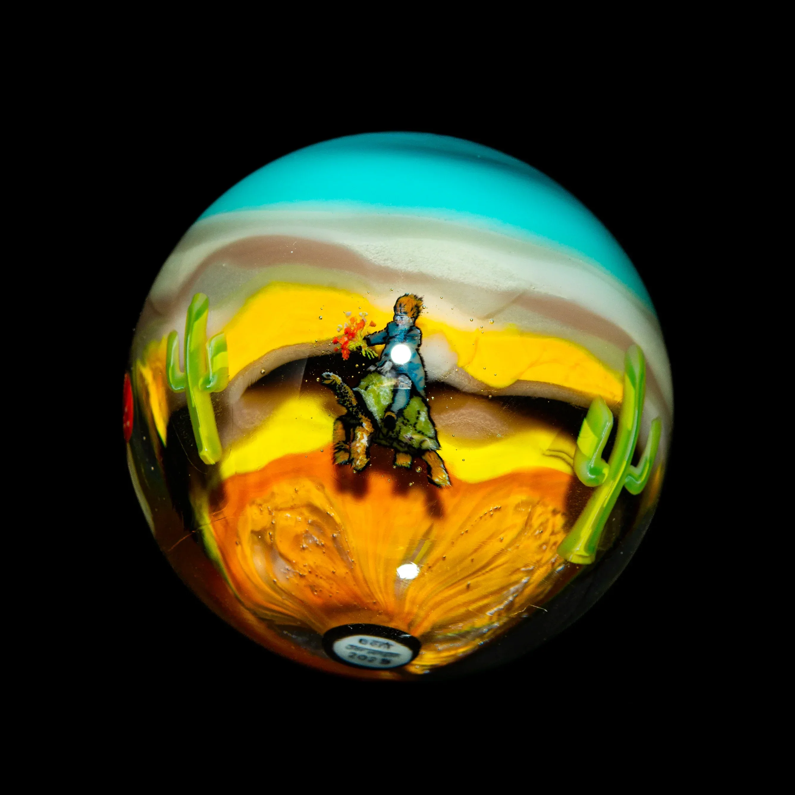 Lazuli Flux - Boy Riding Tortoise 45MM Marble - Image 2