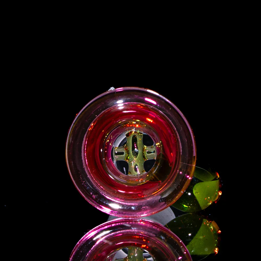 Llerandi Glass - Green Dot Karmaline Four Hole 18mm Slide - Image 2