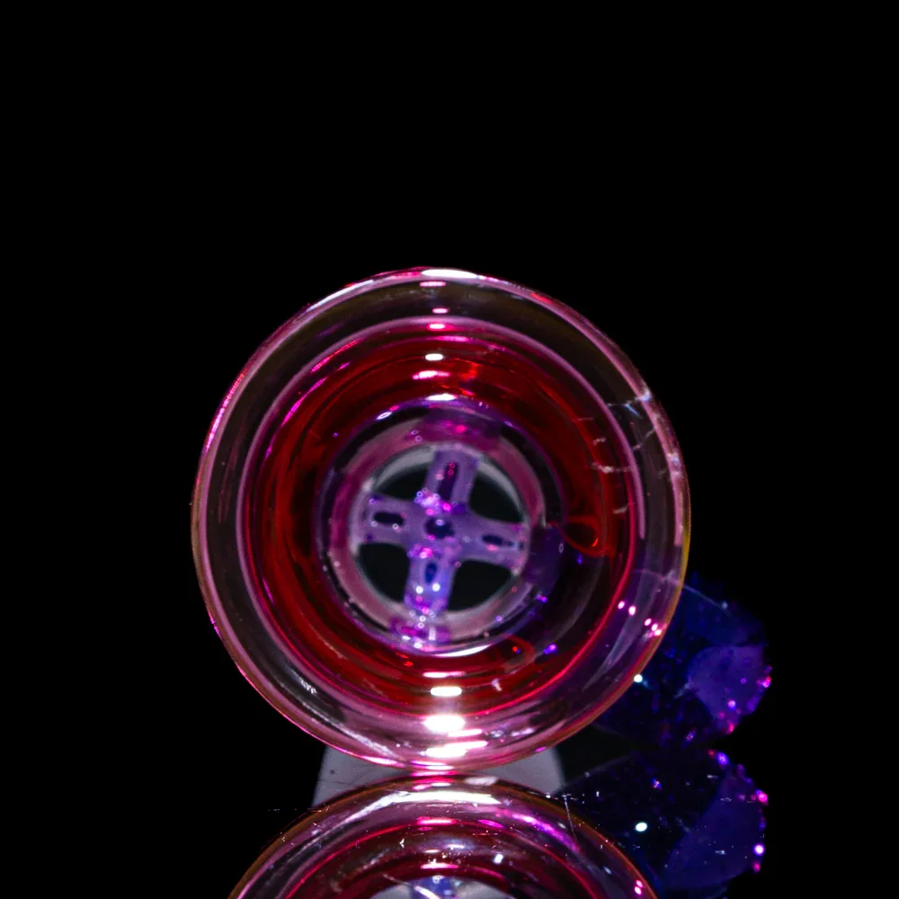 Llerandi Glass - Purple Dot Karmaline Four Hole 18mm Slide - Image 2