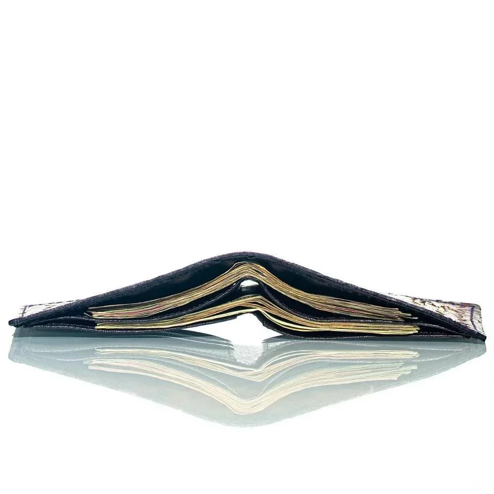Lost Sailor Leather - Green Leaf Sacred Geometry Wallet - Image 3