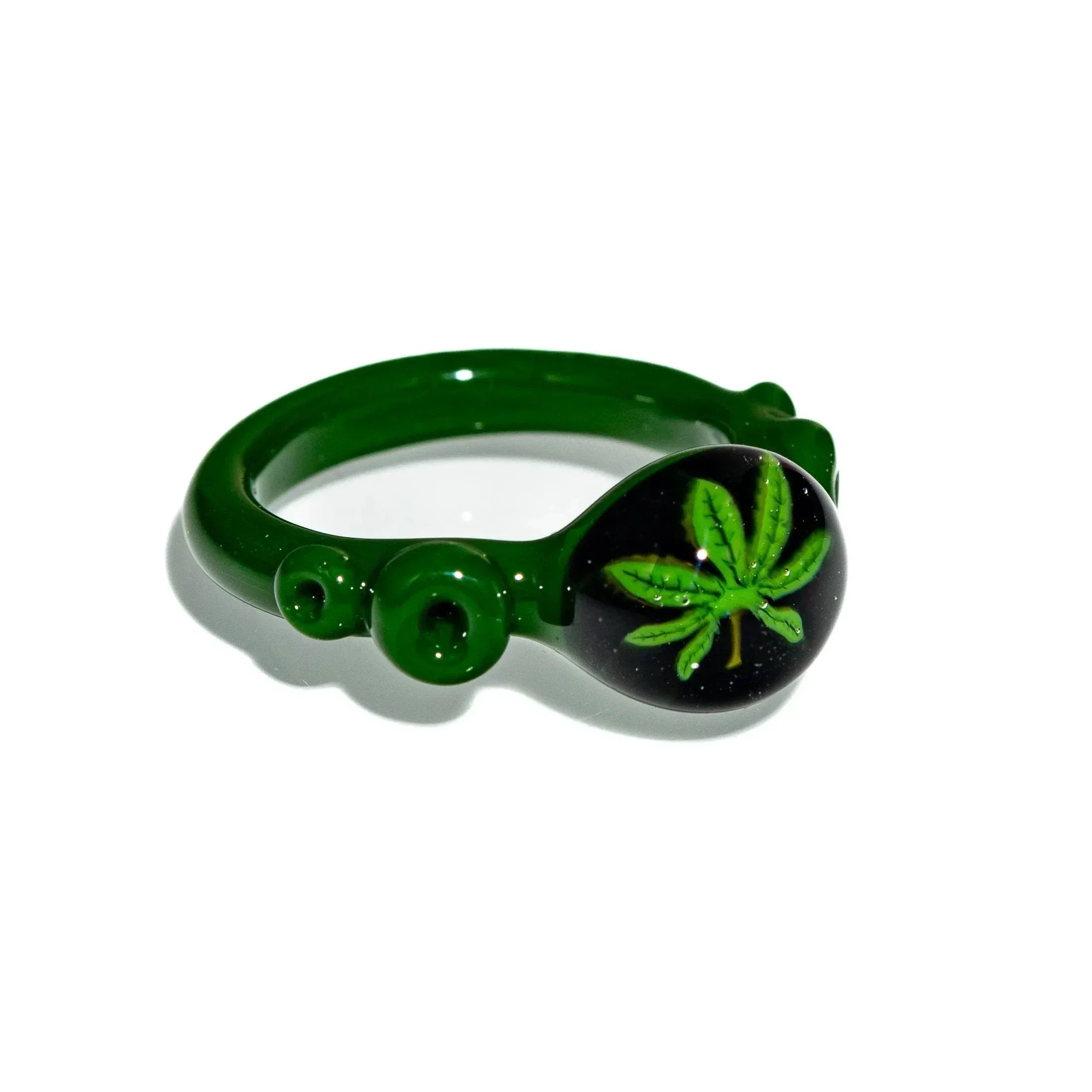 Marni Schnapper - Solid Green Leaf Ring / Size 8 - Image 2