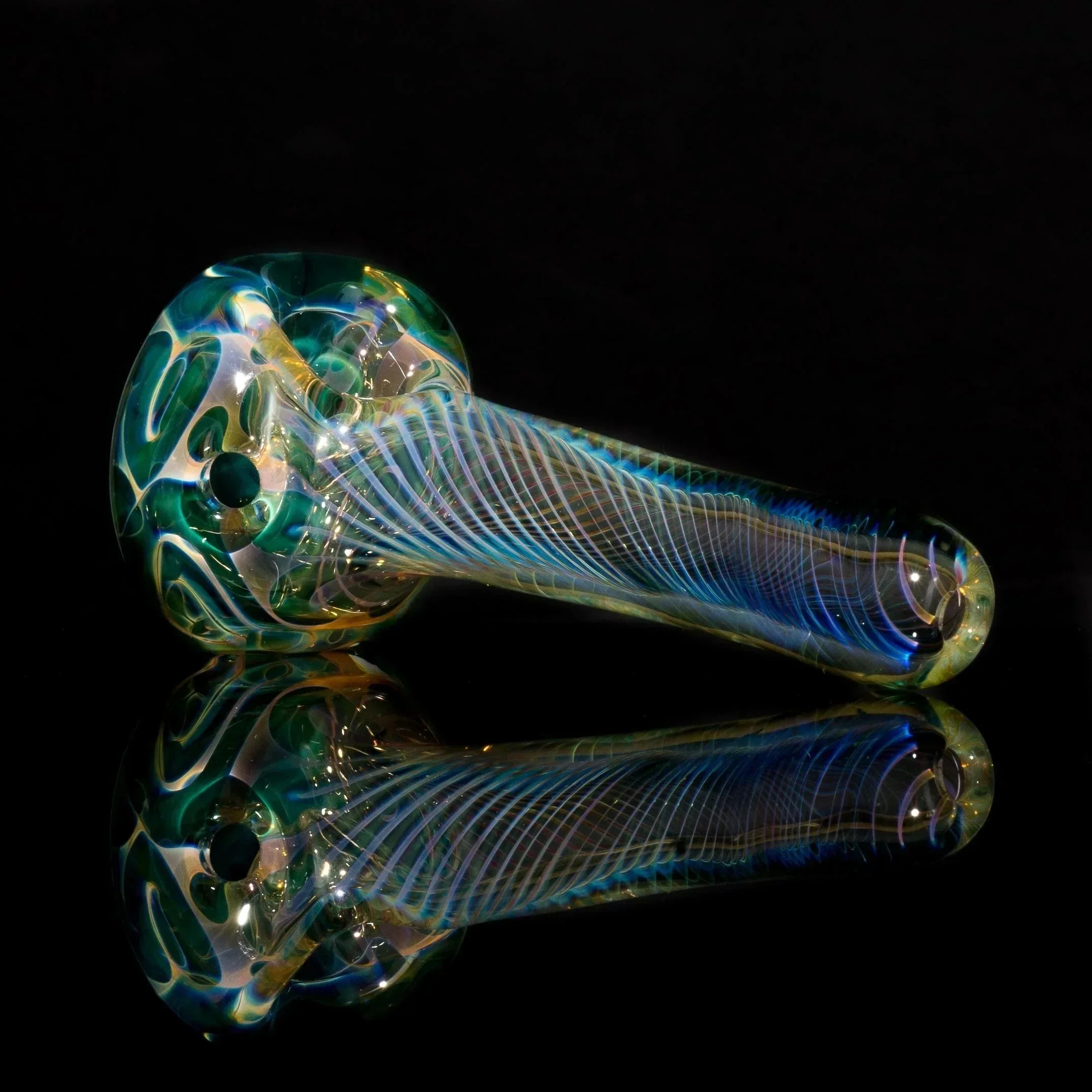 Matt 2000 Fumed Inside Out Dotstack Spoon Blue - Image 3