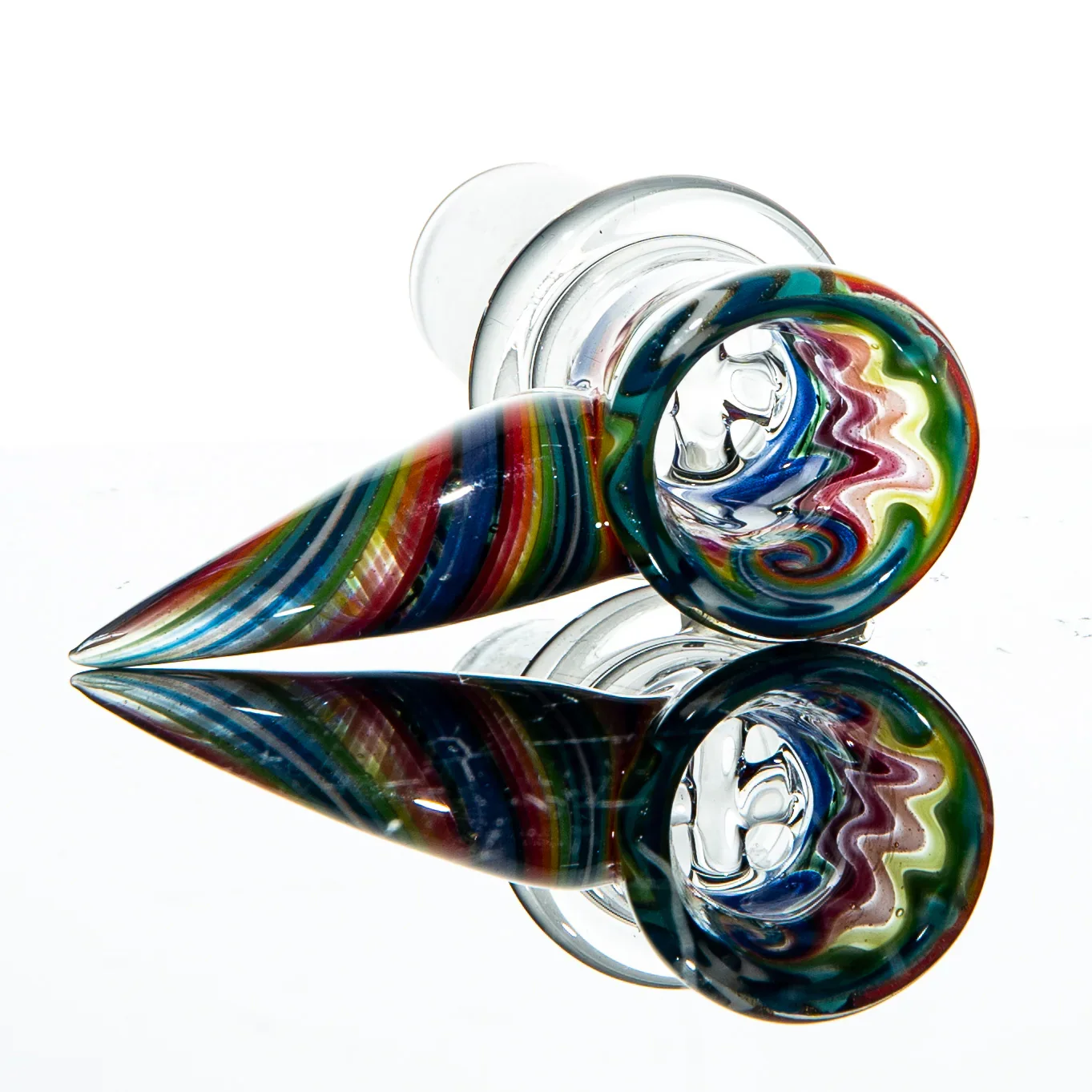 Mike Fro - Really Tealy, White & Rainbow Wig Wag 18mm Slide - Image 2