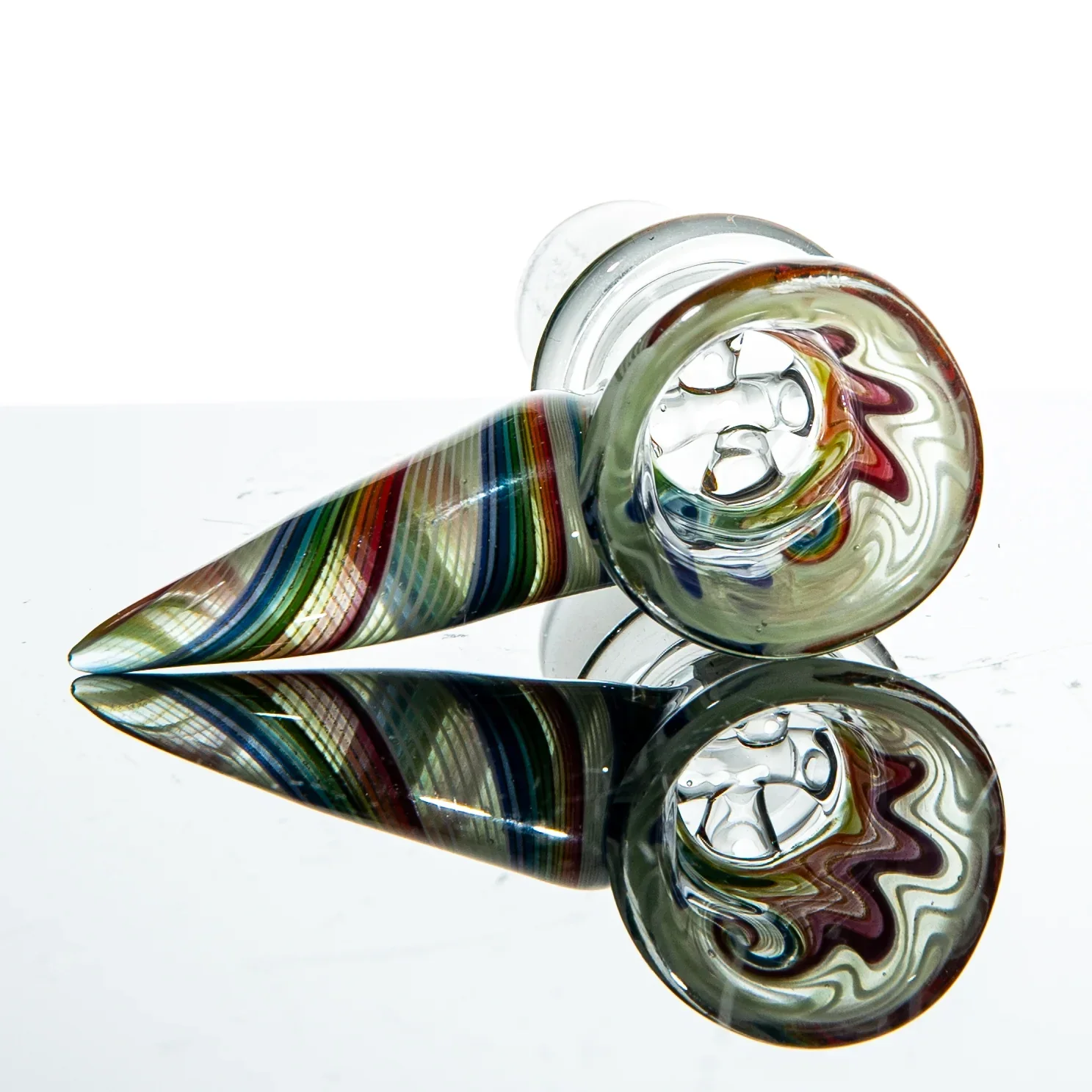 Mike Fro - White & Rainbow Wig Wag 18mm Slide - Image 2