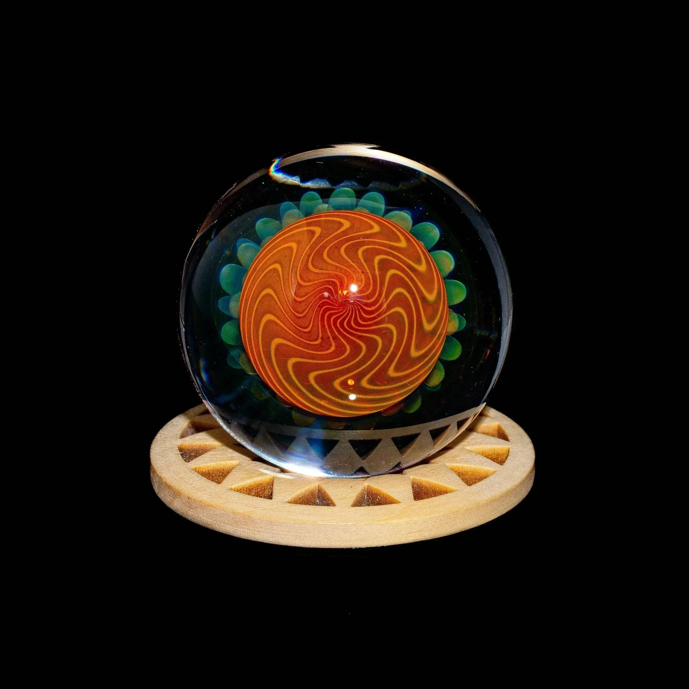 Moose & Fire - Heavy Gold Pinwheel Atomic Implosion 43MM Marble - Image 3