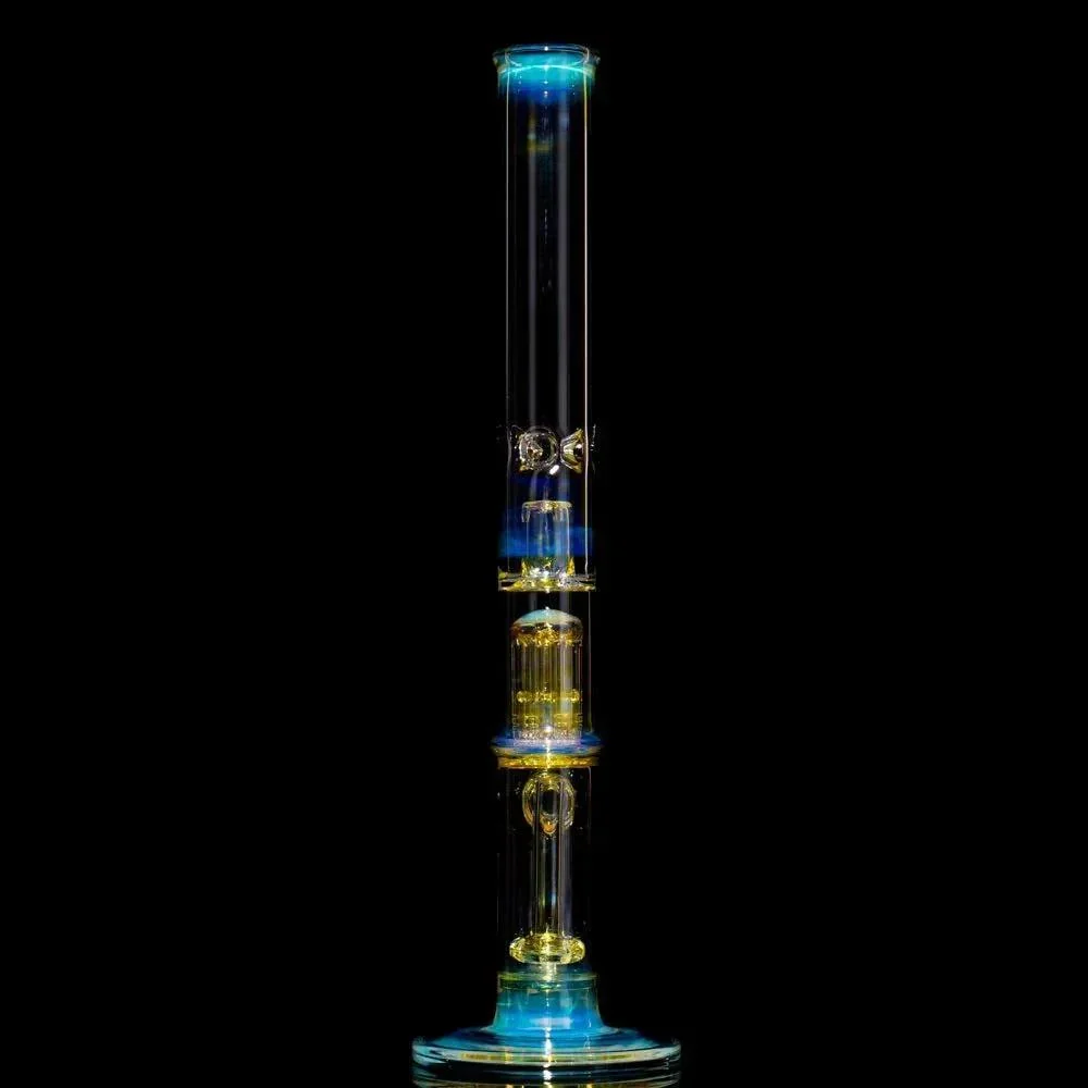 Mr. E - Fume Double Perc Flower Tube  w/ Slide - Image 2