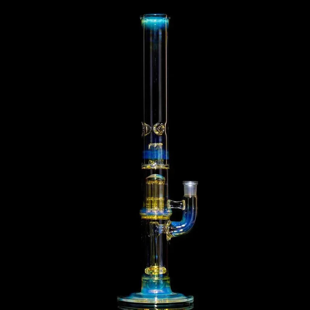 Mr. E - Fume Double Perc Flower Tube  w/ Slide - Image 3