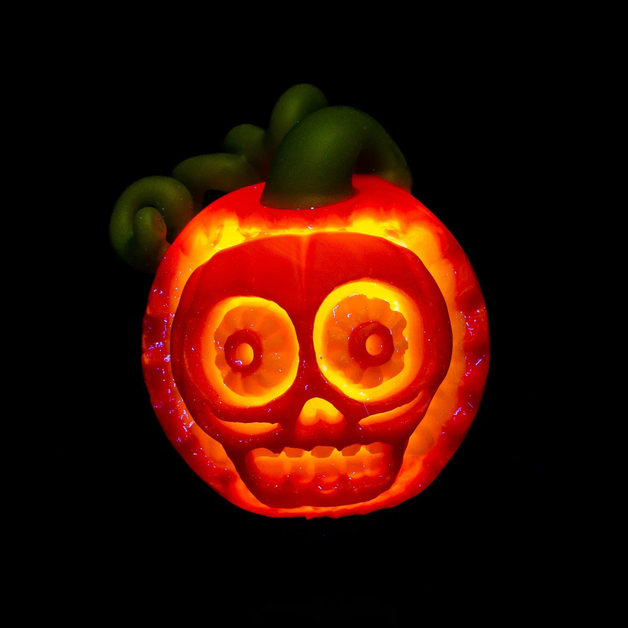 Obe Glass - Carved Pumpkin Skull 37MM Marble - Image 2