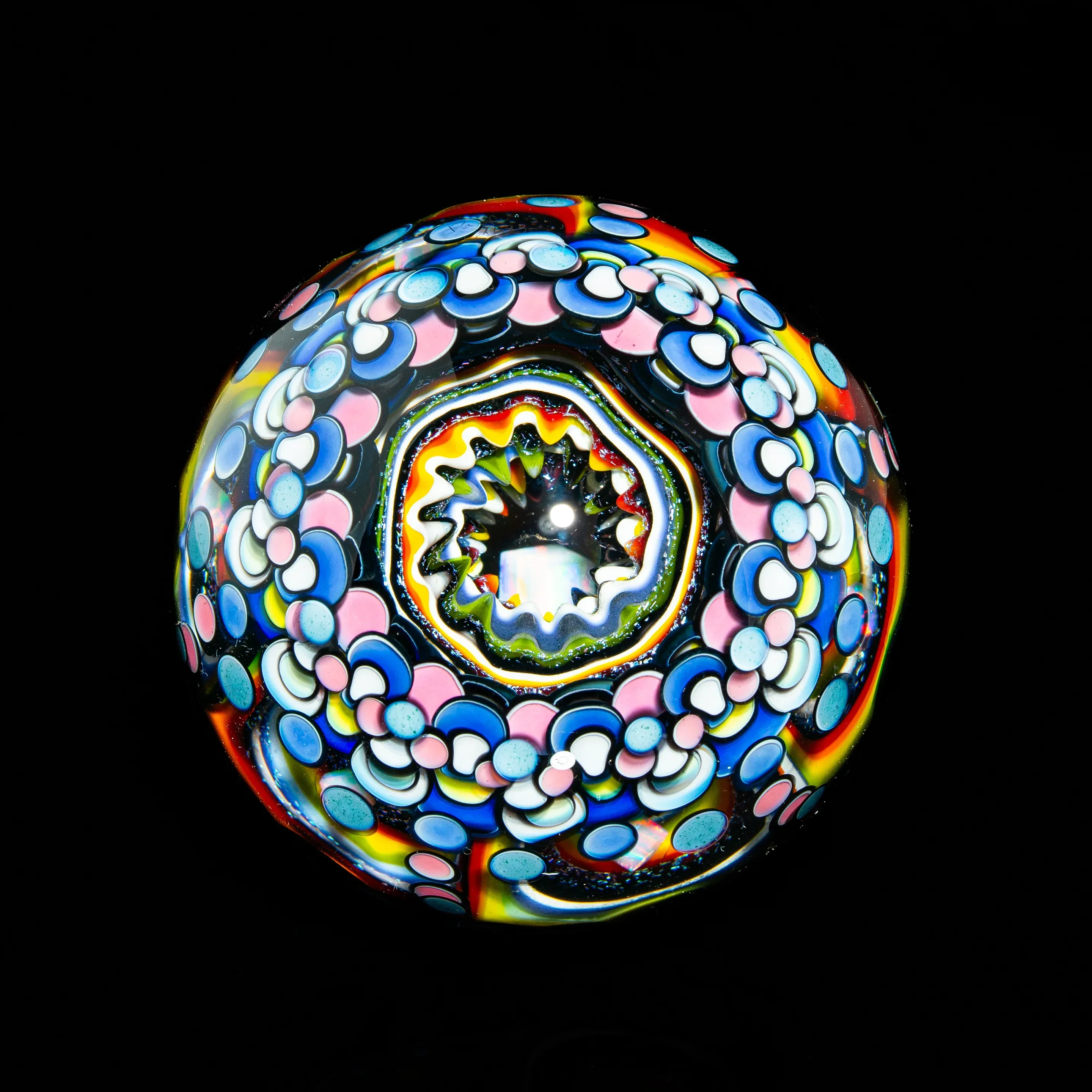 Paul Katherman - Pastel Opal Eater 66MM Marble & Matching Stand - Image 5