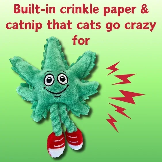 Paw:20 - Lil MJ The Weed Leaf Cat Toy - Image 5
