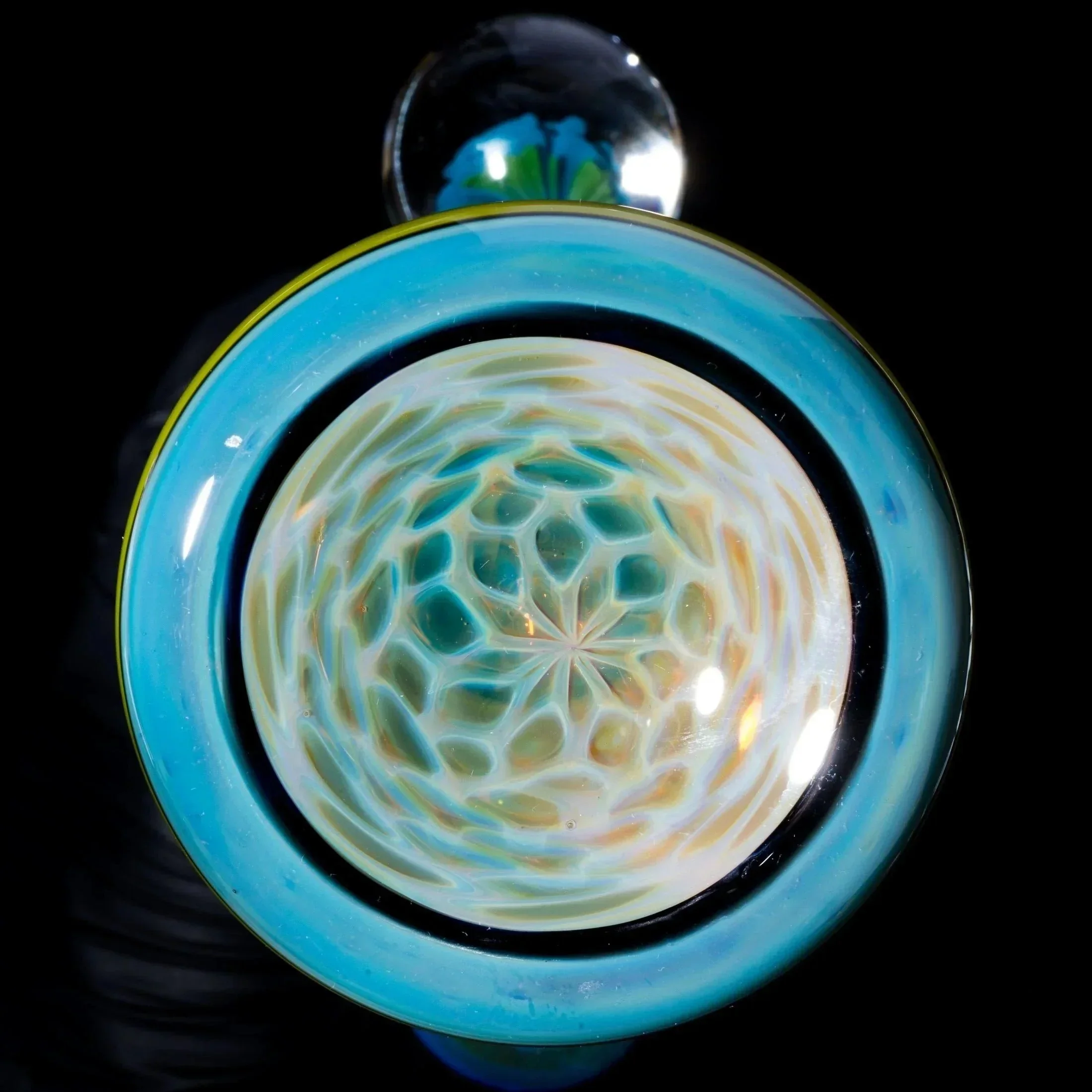 Plug a Nug Chartruese Honeycomb Hanger w/ Flower Marble - Image 12