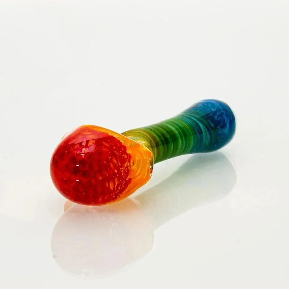 Plug A Nug - Rainbow Frit Honeycomb Spoon - Image 8