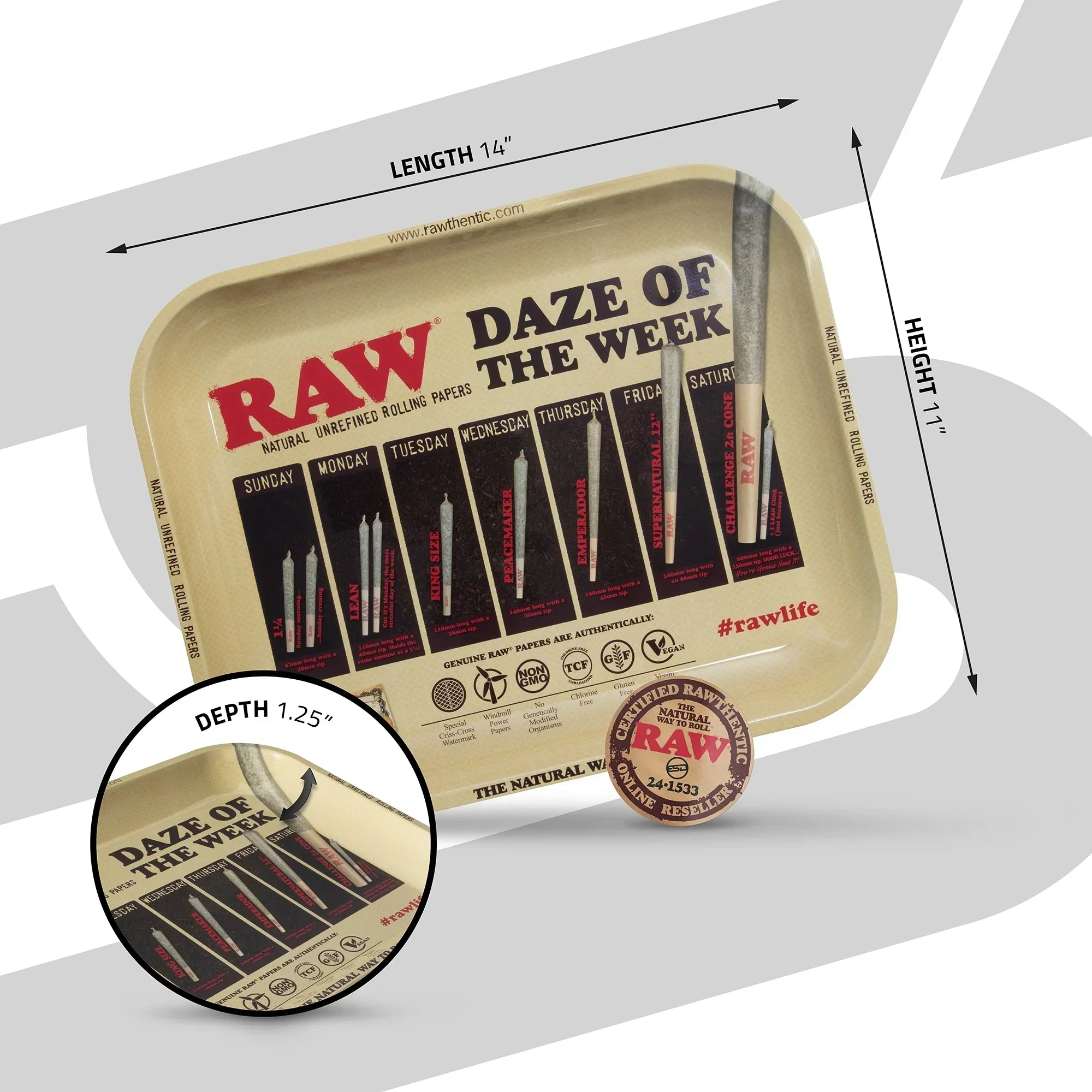 RAW - Daze Of The Week Large Rolling Tray - Image 4