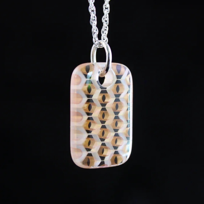 Ryan Teurfs - Silhouette Rectangular Honeyglass Necklace - Image 2