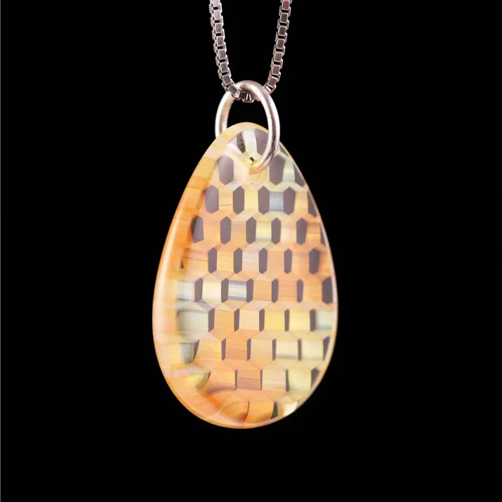 Ryan Teurfs - Tessellation Tear Drop Honeyglass Necklace - Image 2