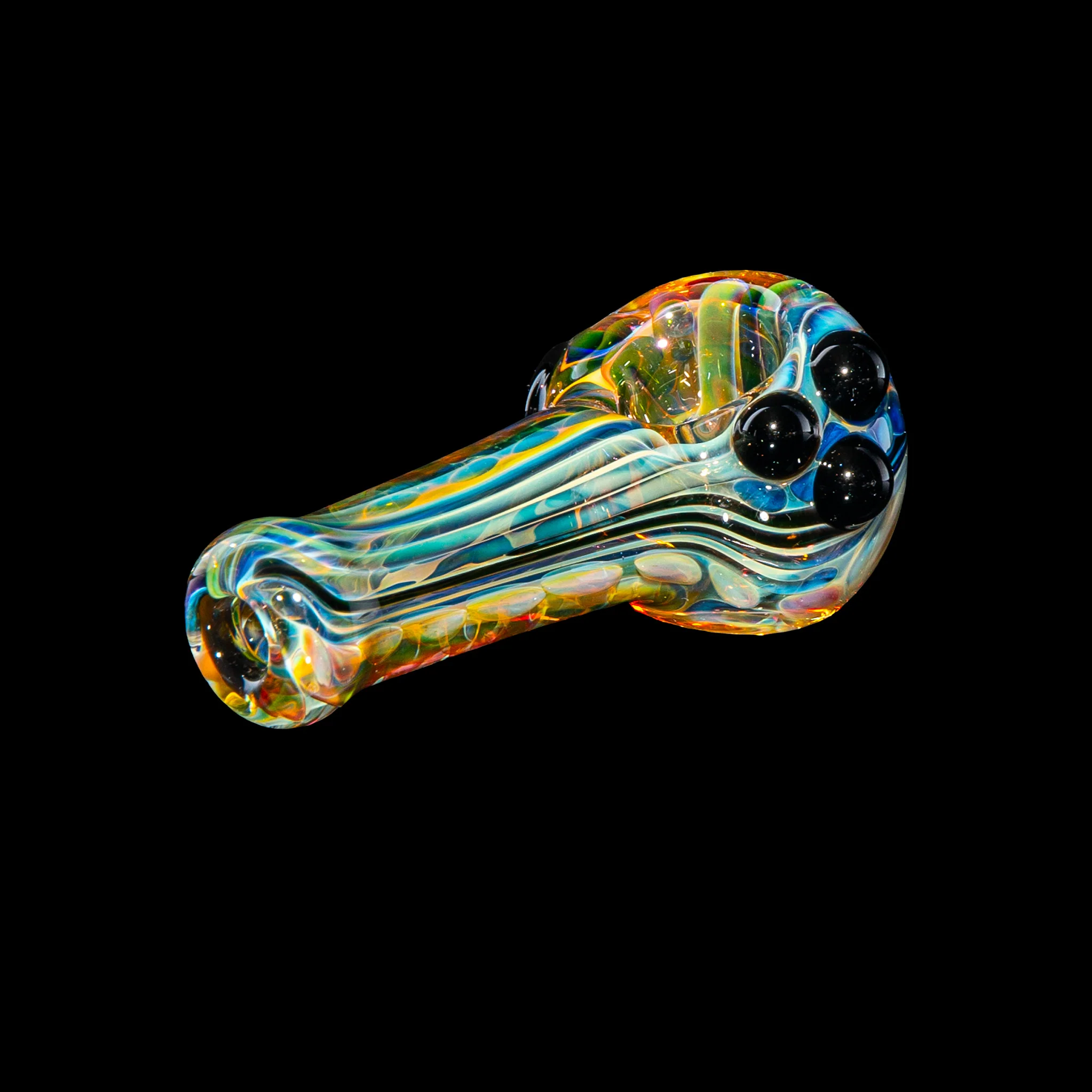 Sarah Marblesbee - Black Dotted Fumed Four Hole Mini Spoon - Image 2