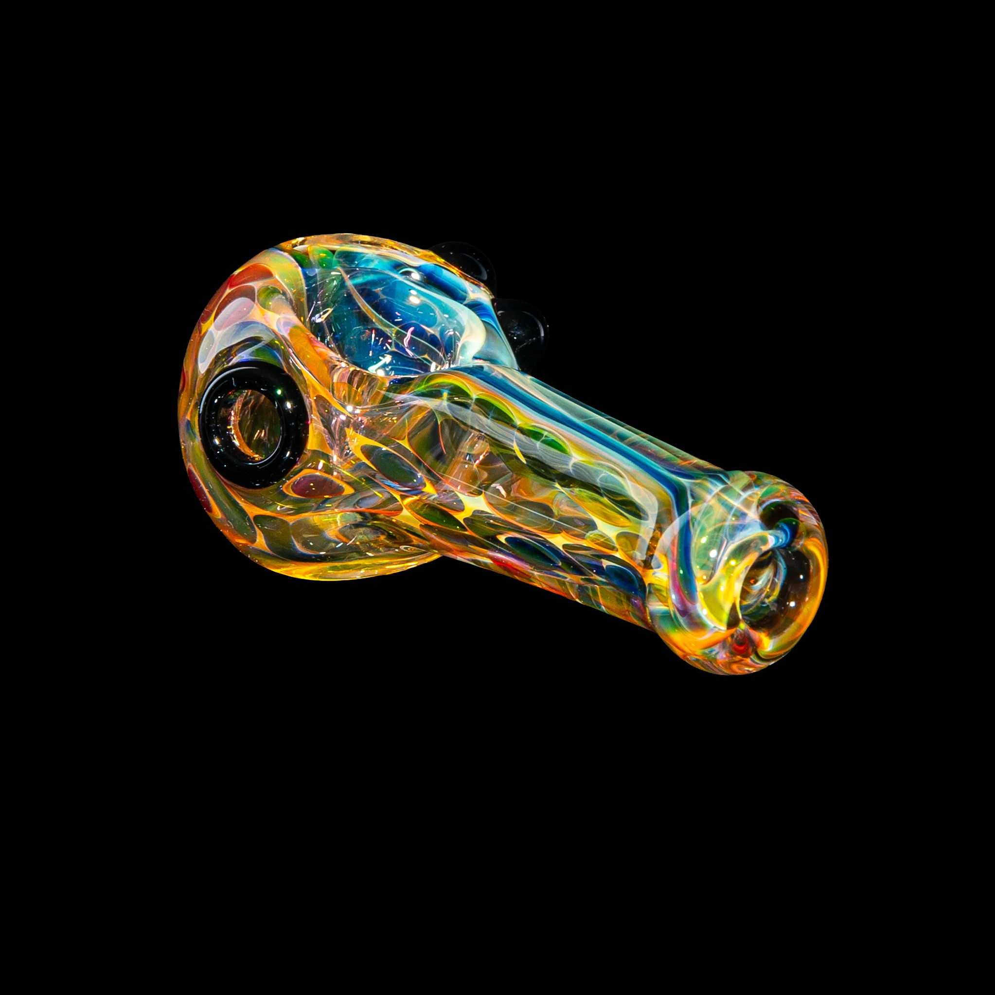 Sarah Marblesbee - Black Dotted Fumed Four Hole Mini Spoon - Image 3