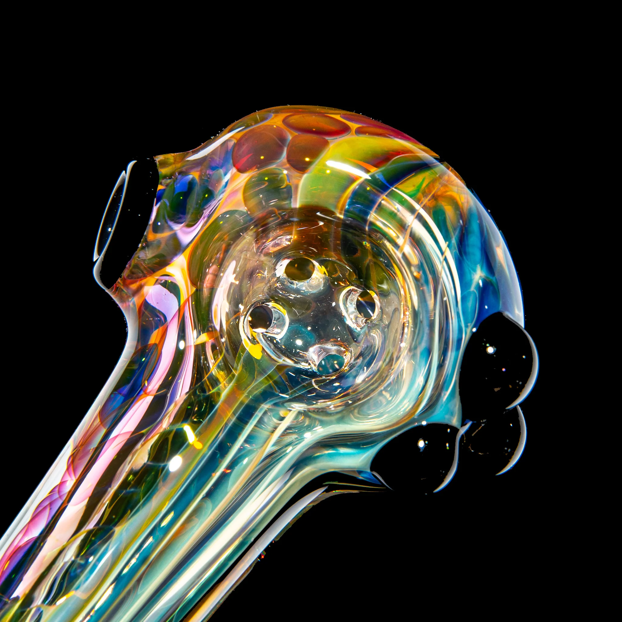 Sarah Marblesbee - Black Dotted Fumed Four Hole Mini Spoon - Image 4