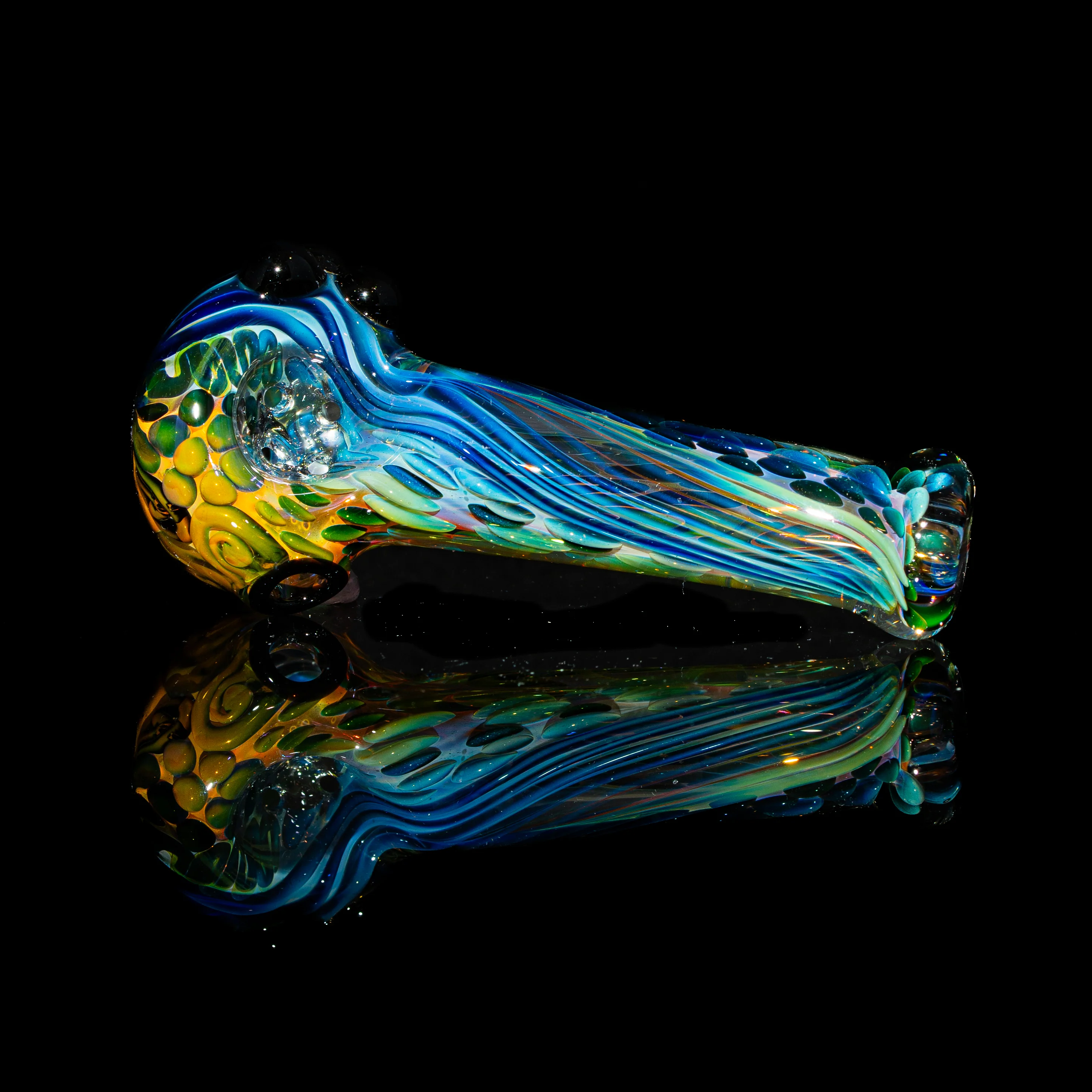 Sarah Marblesbee - Black Dotted Fumed Four Hole Spoon - Image 2