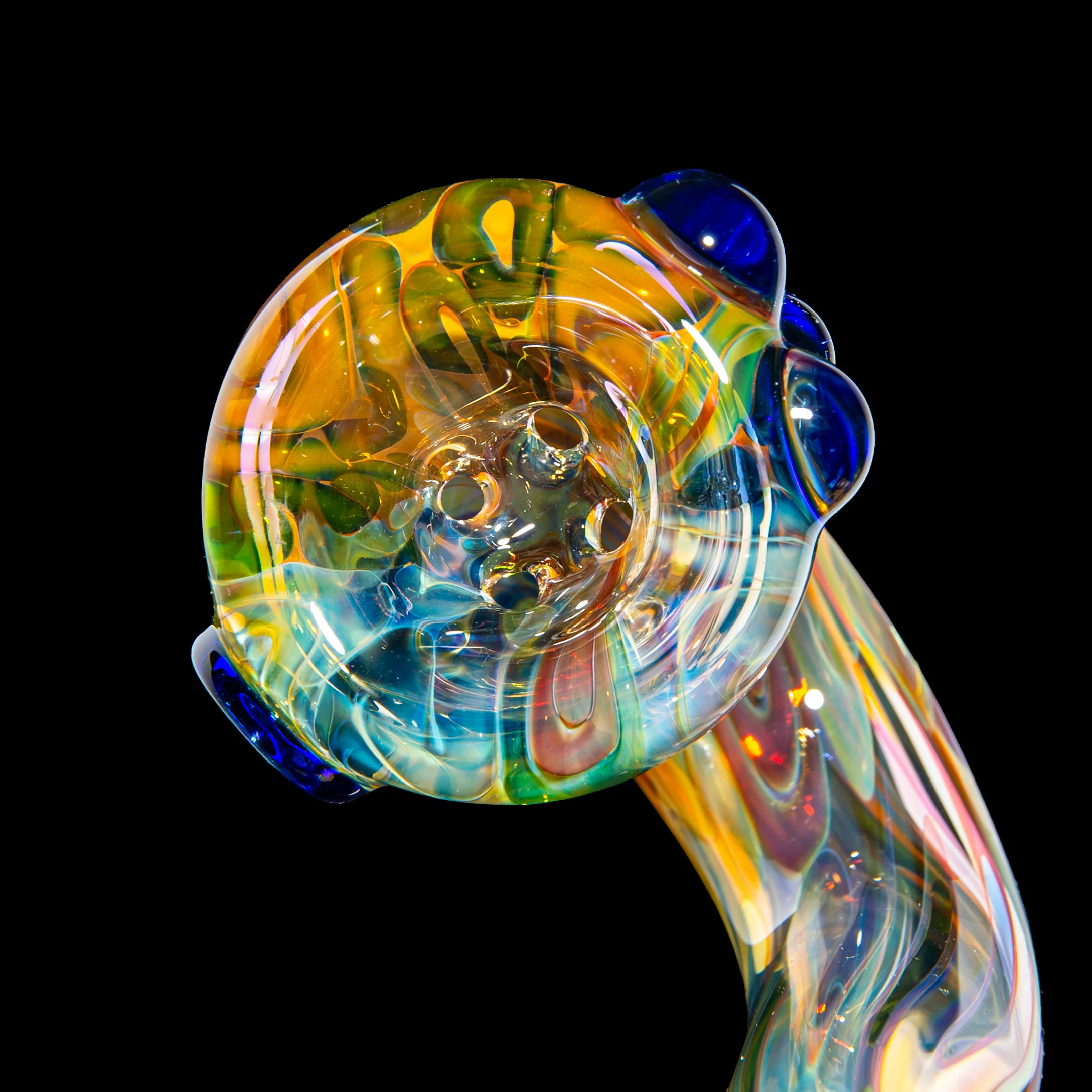 Sarah Marblesbee - Blue Dotted Fumed Four Hole Sherlock - Image 3