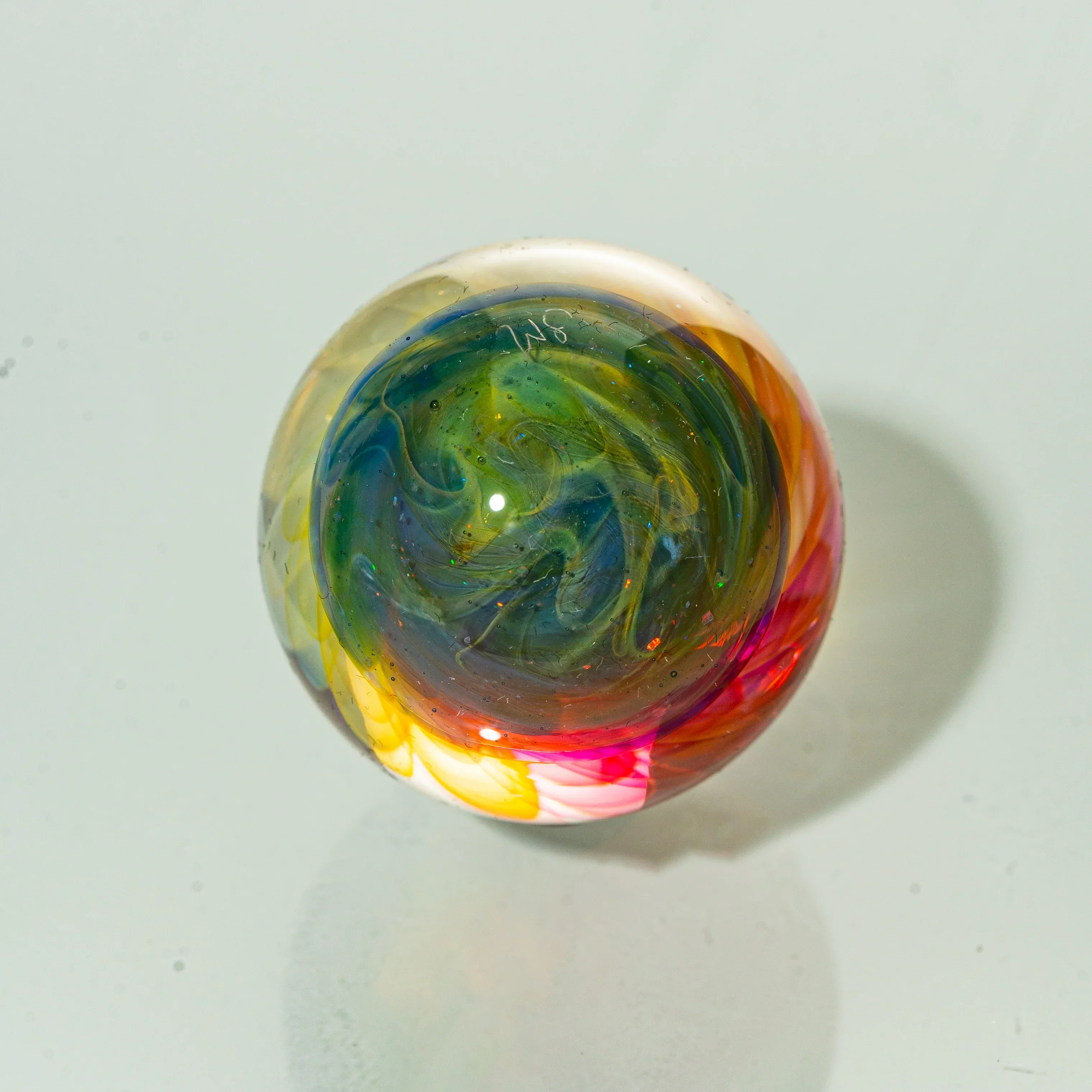 Sarah Marblesbee - Crushed Opal Chaos Twisted Rainbow 29MM Marble - Image 2