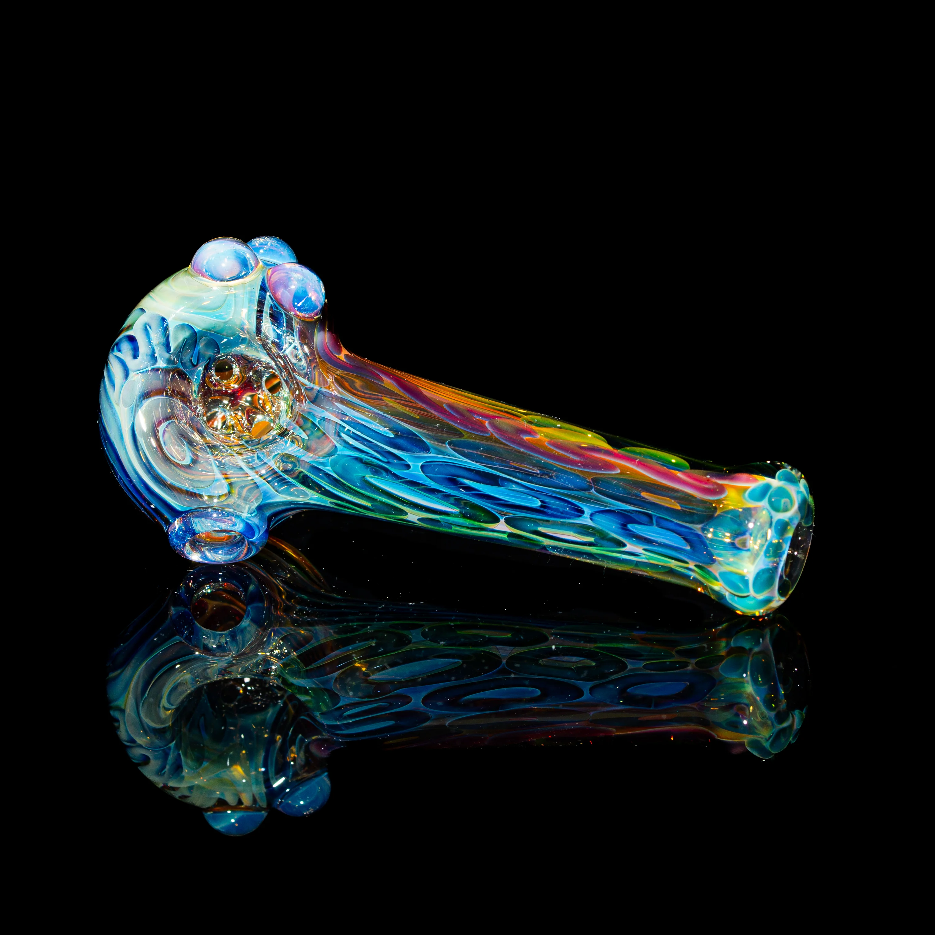Sarah Marblesbee - Ghost Dotted Fumed Four Hole Spoon - Image 2