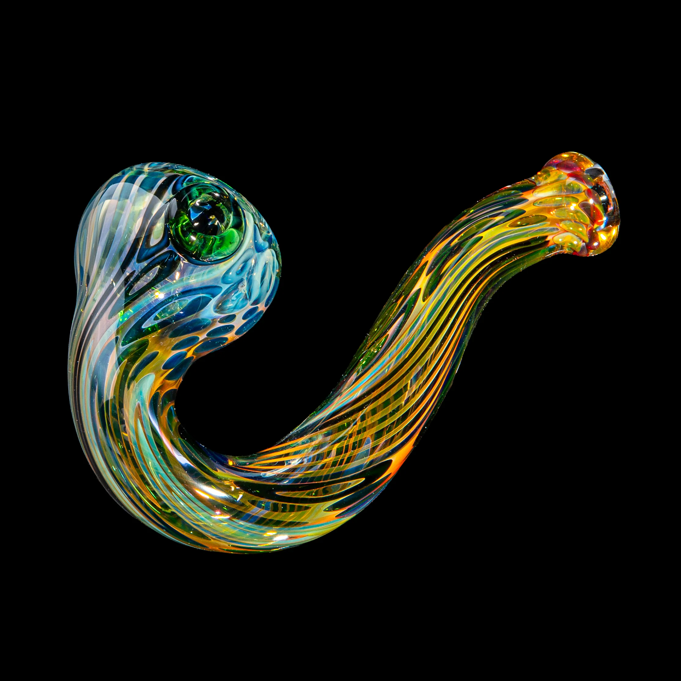 Sarah Marblesbee - Green Dotted Fumed Four Hole Sherlock - Image 2