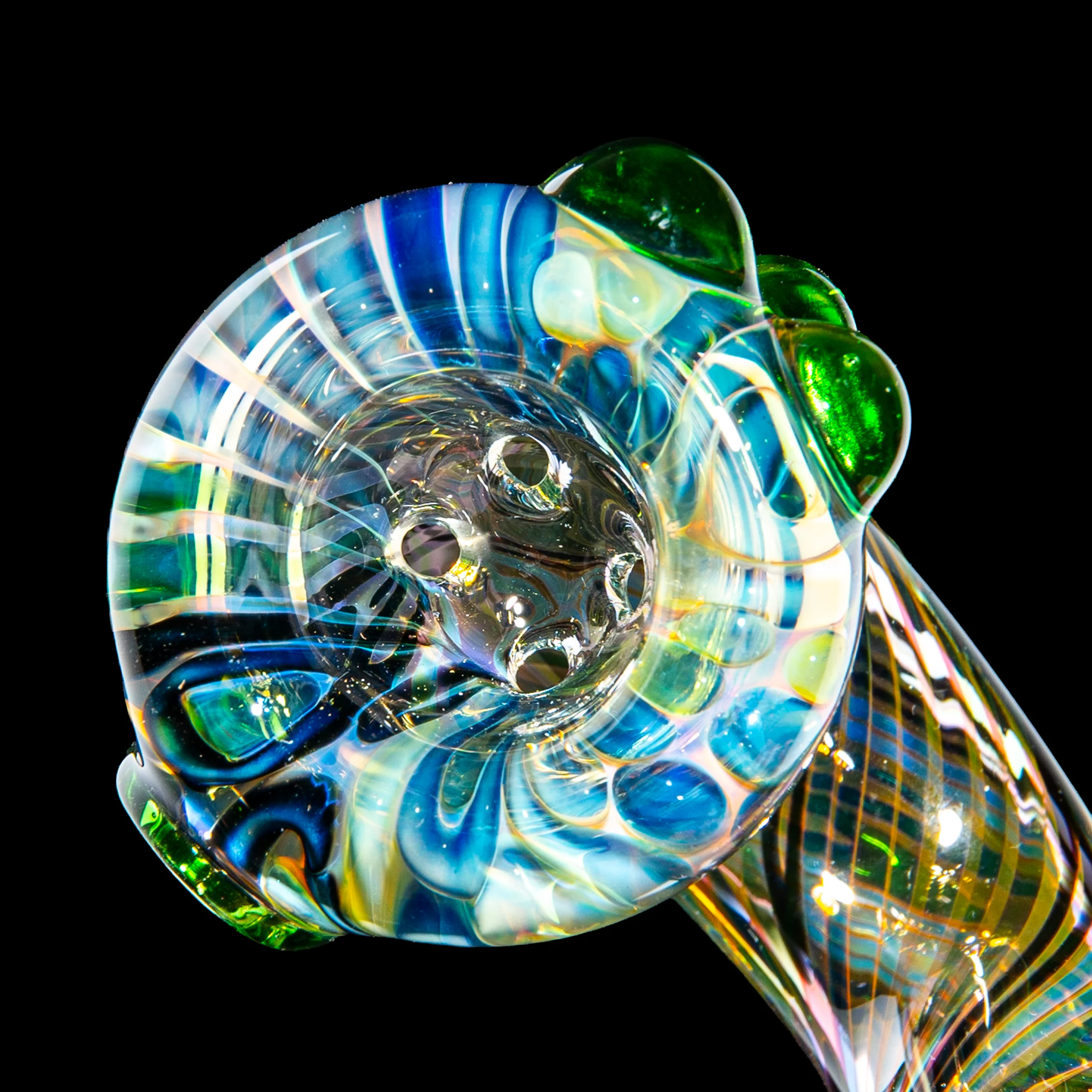 Sarah Marblesbee - Green Dotted Fumed Four Hole Sherlock - Image 3