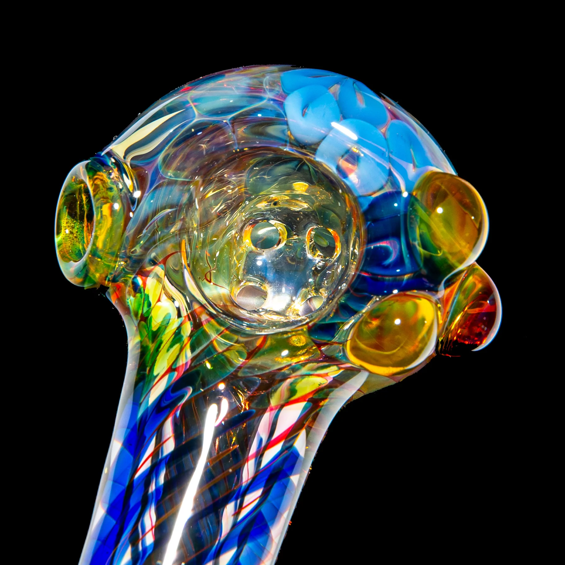 Sarah Marblesbee - Northstar Yellow Dotted Fumed Four Hole Mini Spoon - Image 4