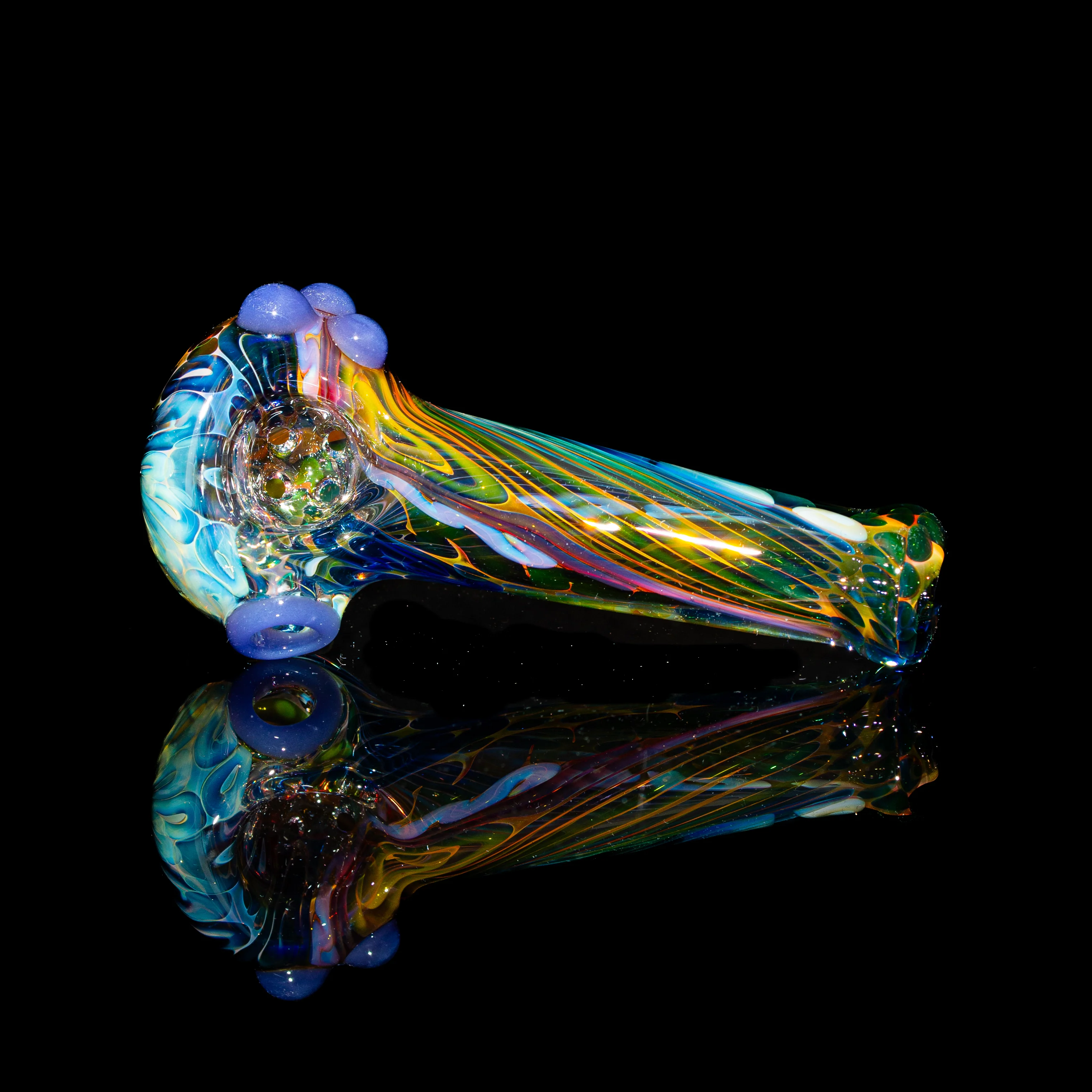 Sarah Marblesbee - Purple Dotted Fumed Four Hole Spoon - Image 2