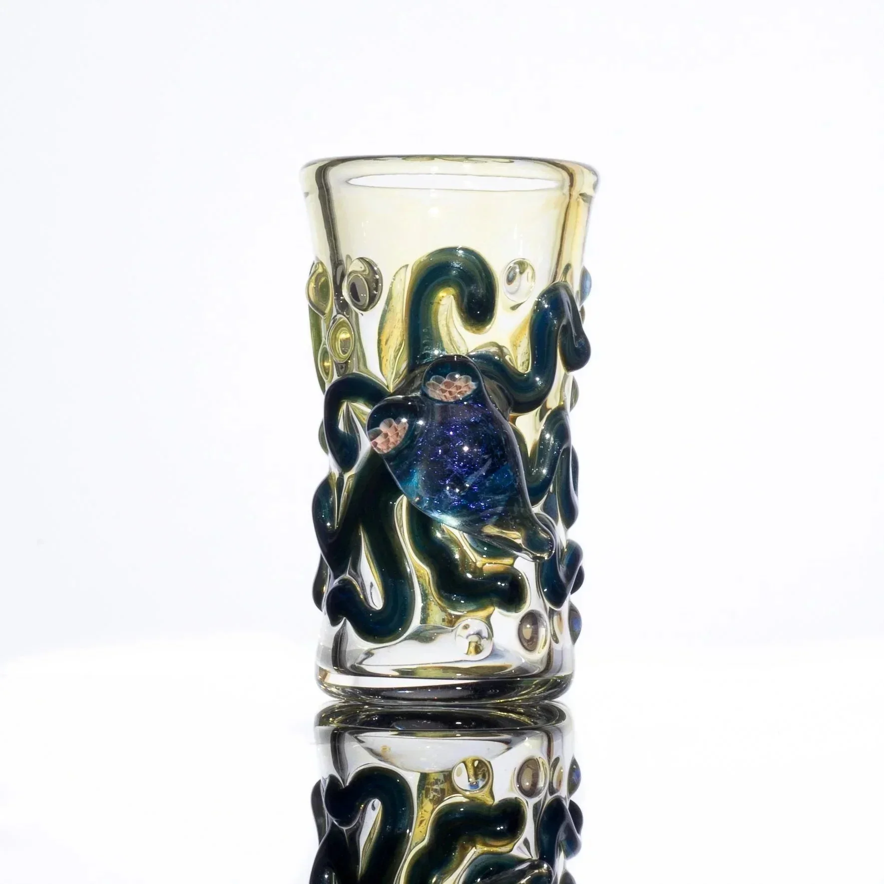 "Shoot the Sh*t" Mystic Glass Octopus Scene Shot Glass 5 - Image 2