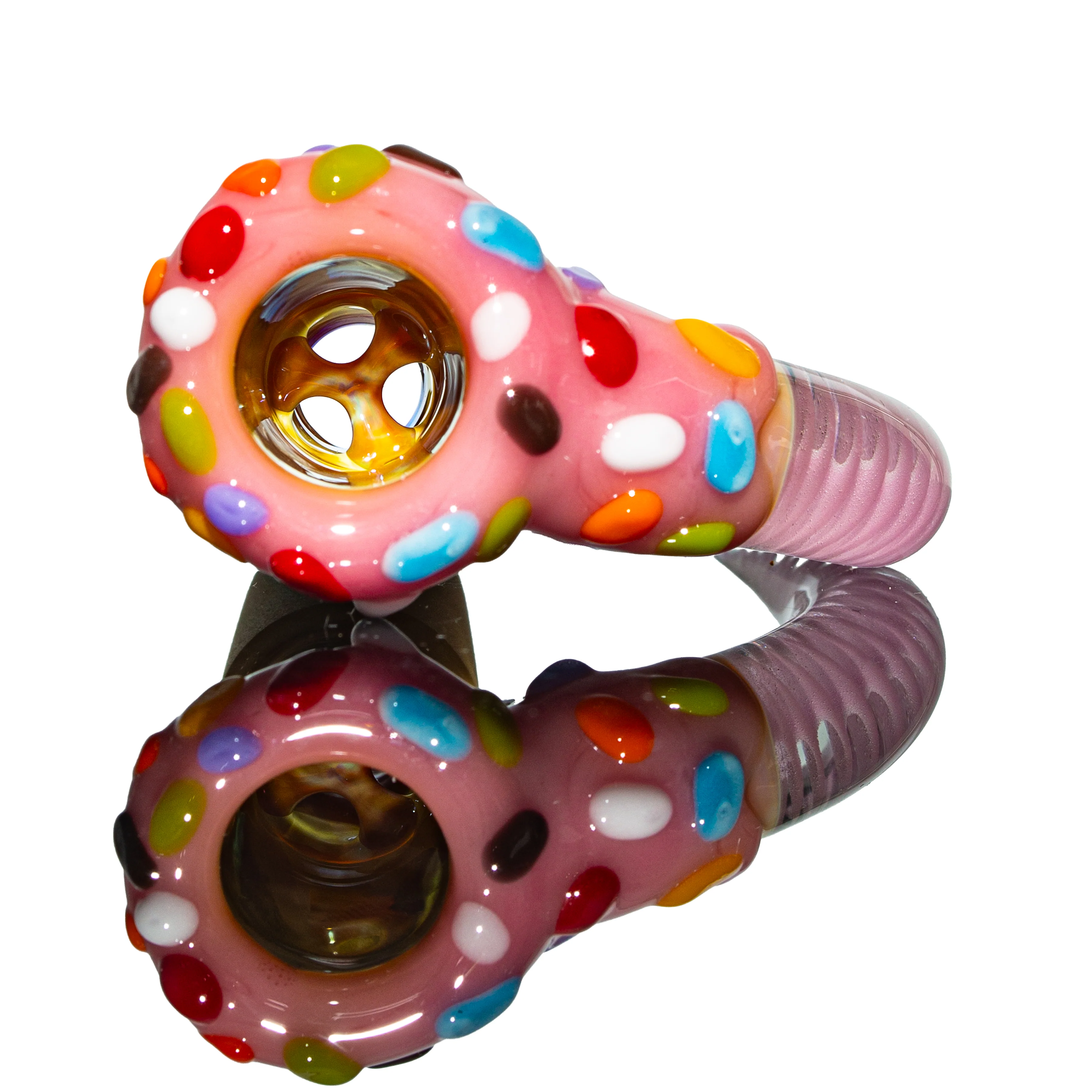 Simple Lemon Farmer x KGB Glass - Strawberry Frosted Fully Worked 18mm Slide - Image 2