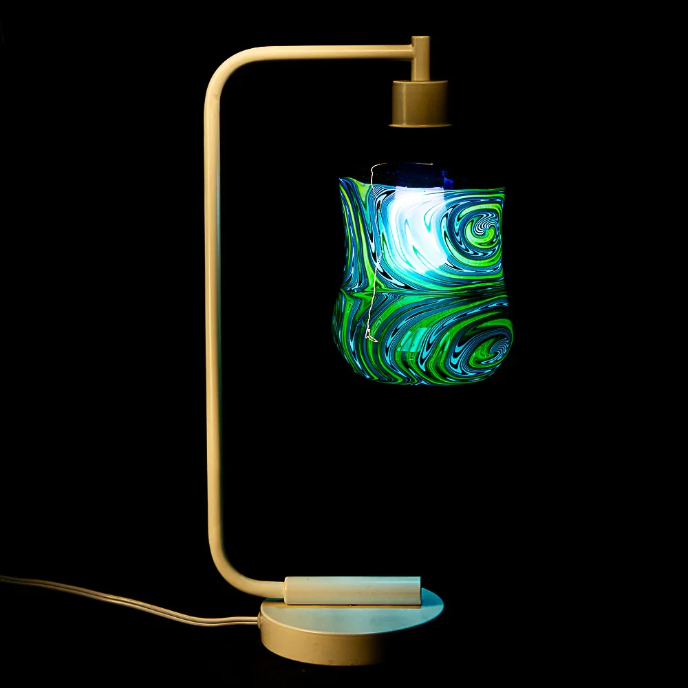 Sno Glass - Green & Yellow Wigwag Lamp - Image 2