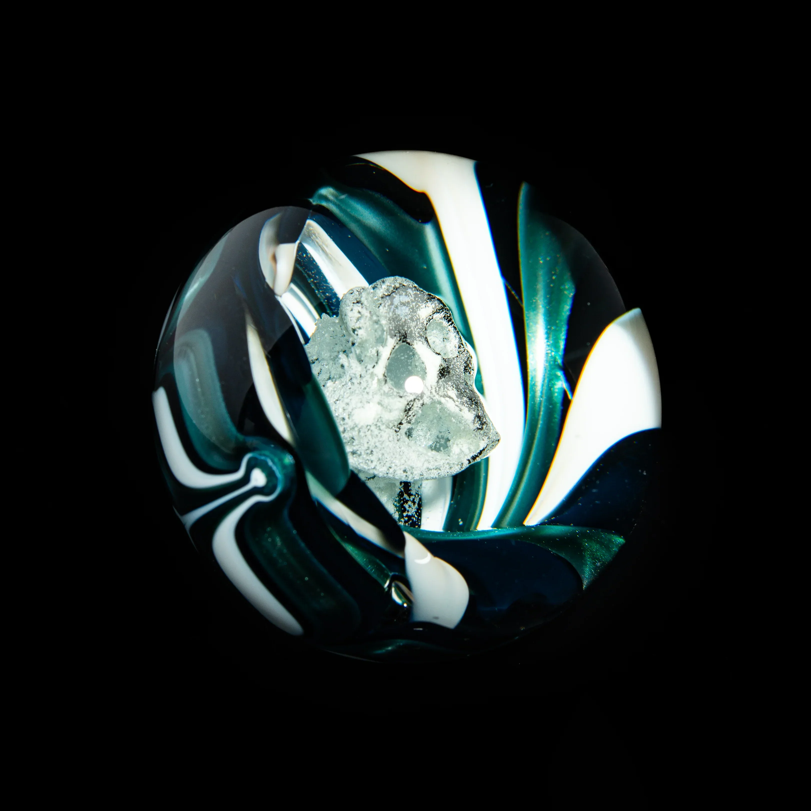 Sqwishy Glass - Glow In The Dark Skull 54MM Marble - Image 3